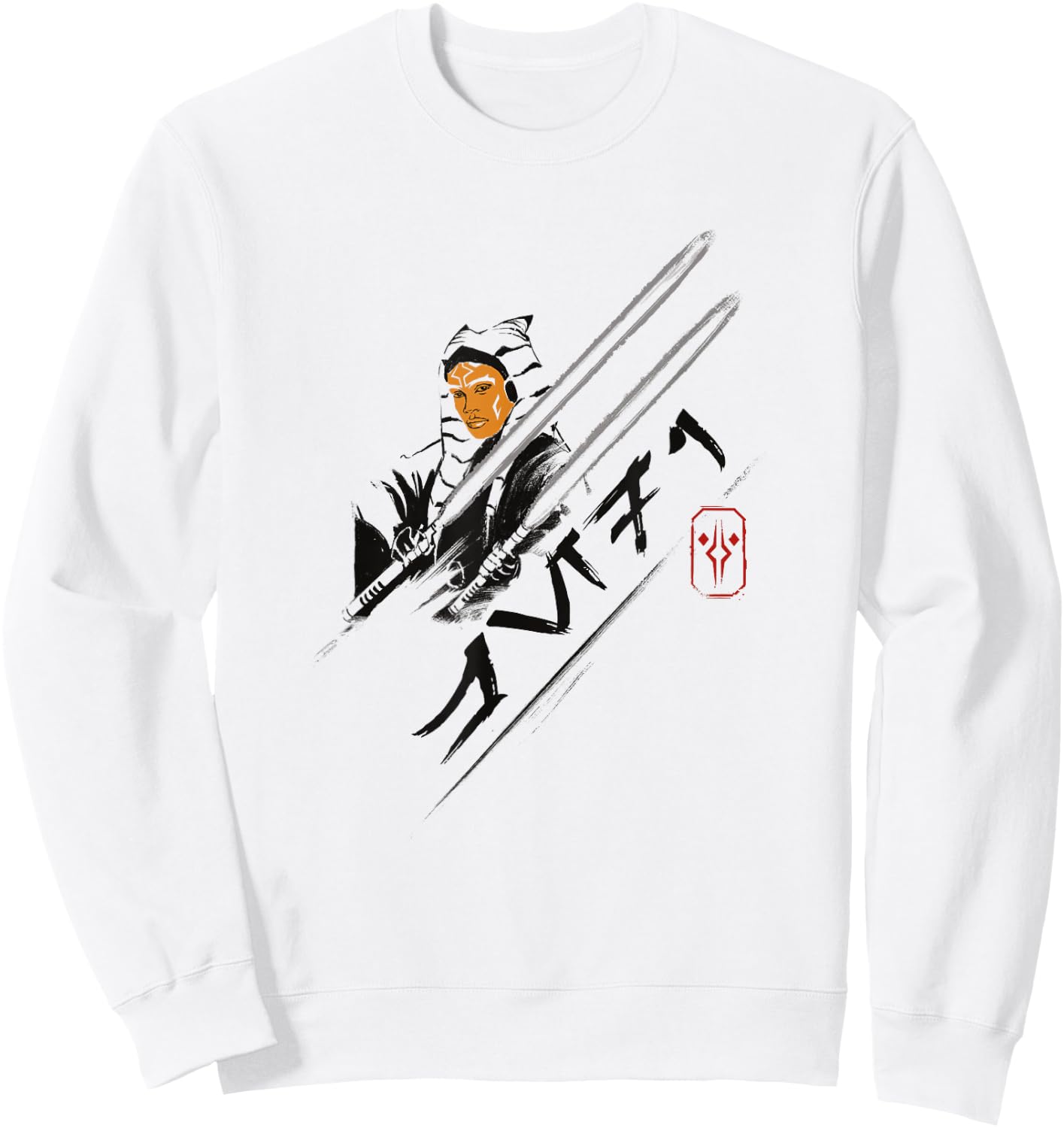 Star Wars: Ahsoka Aurabesh Jedi Outline Sweatshirt - Sweatshirt | White