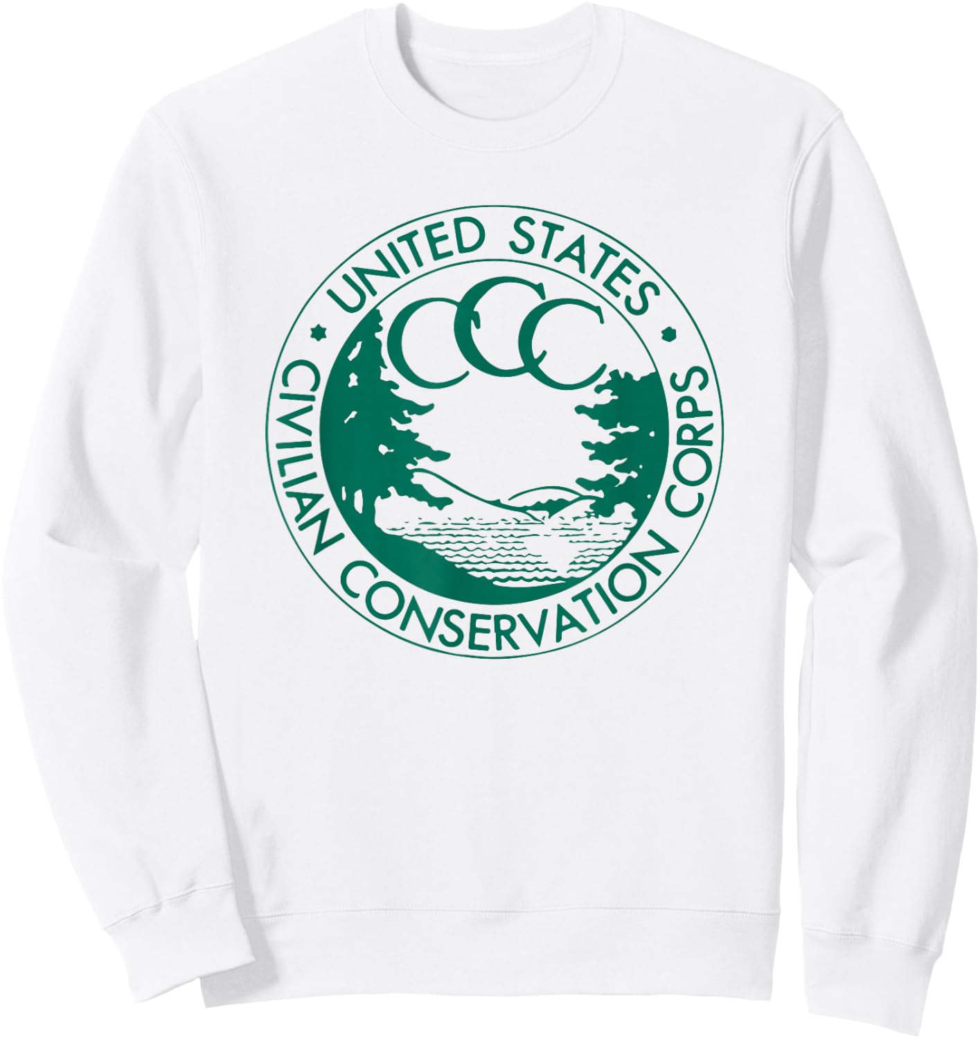 Civilian Conservation Corps CCC Logo Retro Distressed 1930s Sweatshirt - Sweatshirt | White