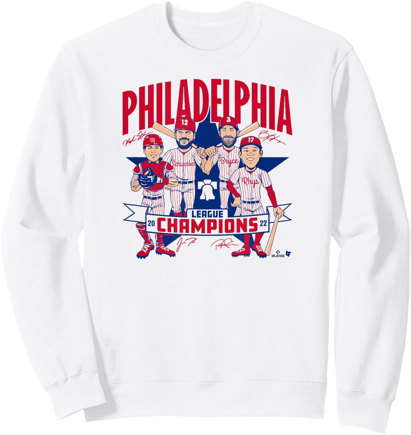 2022 League Champions Caricature - Philadelphia Baseball Sweatshirt - Sweatshirt | White