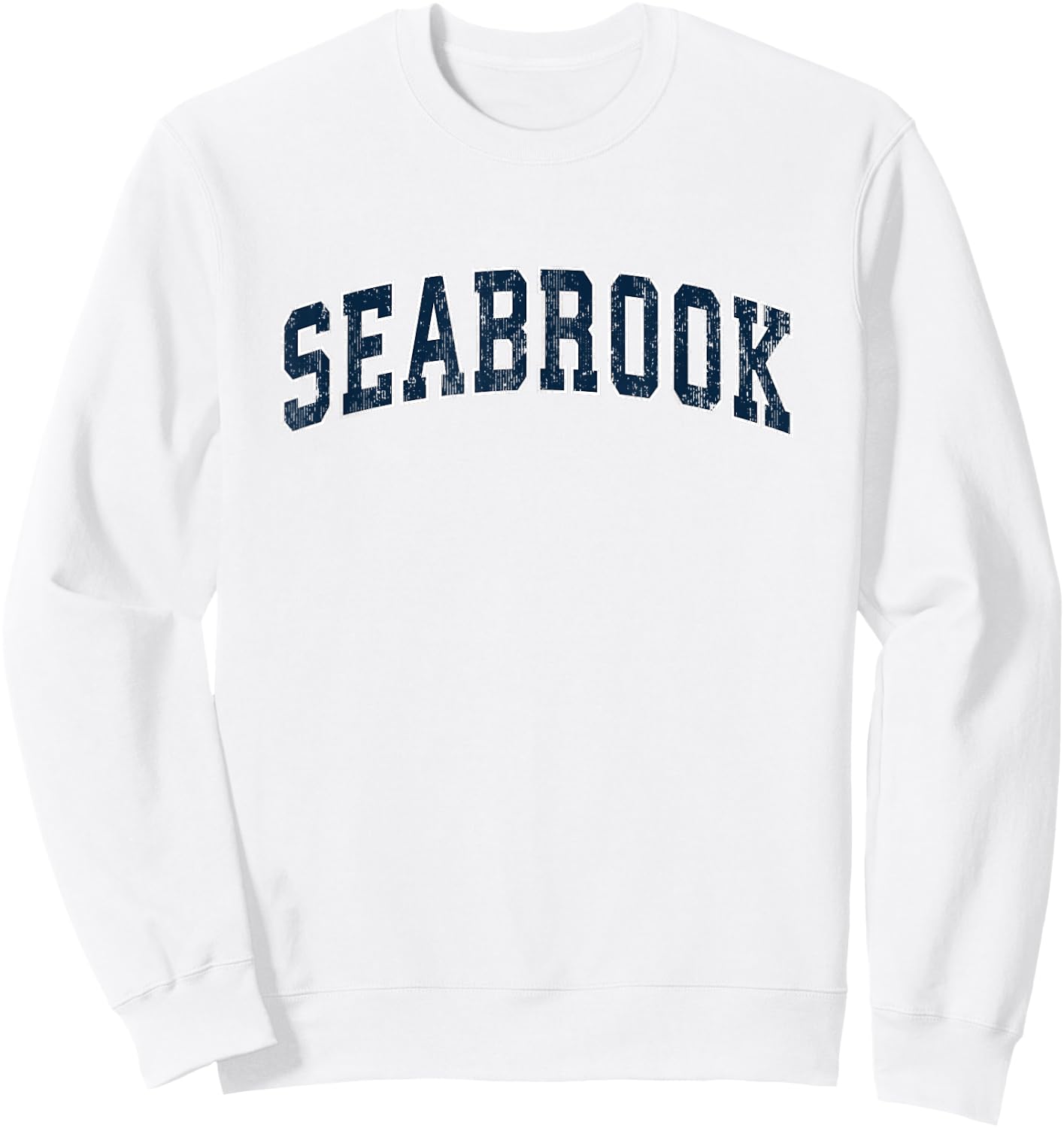 Seabrook New Hampshire NH Vintage Sports Design Navy Design Sweatshirt - Sweatshirt | White