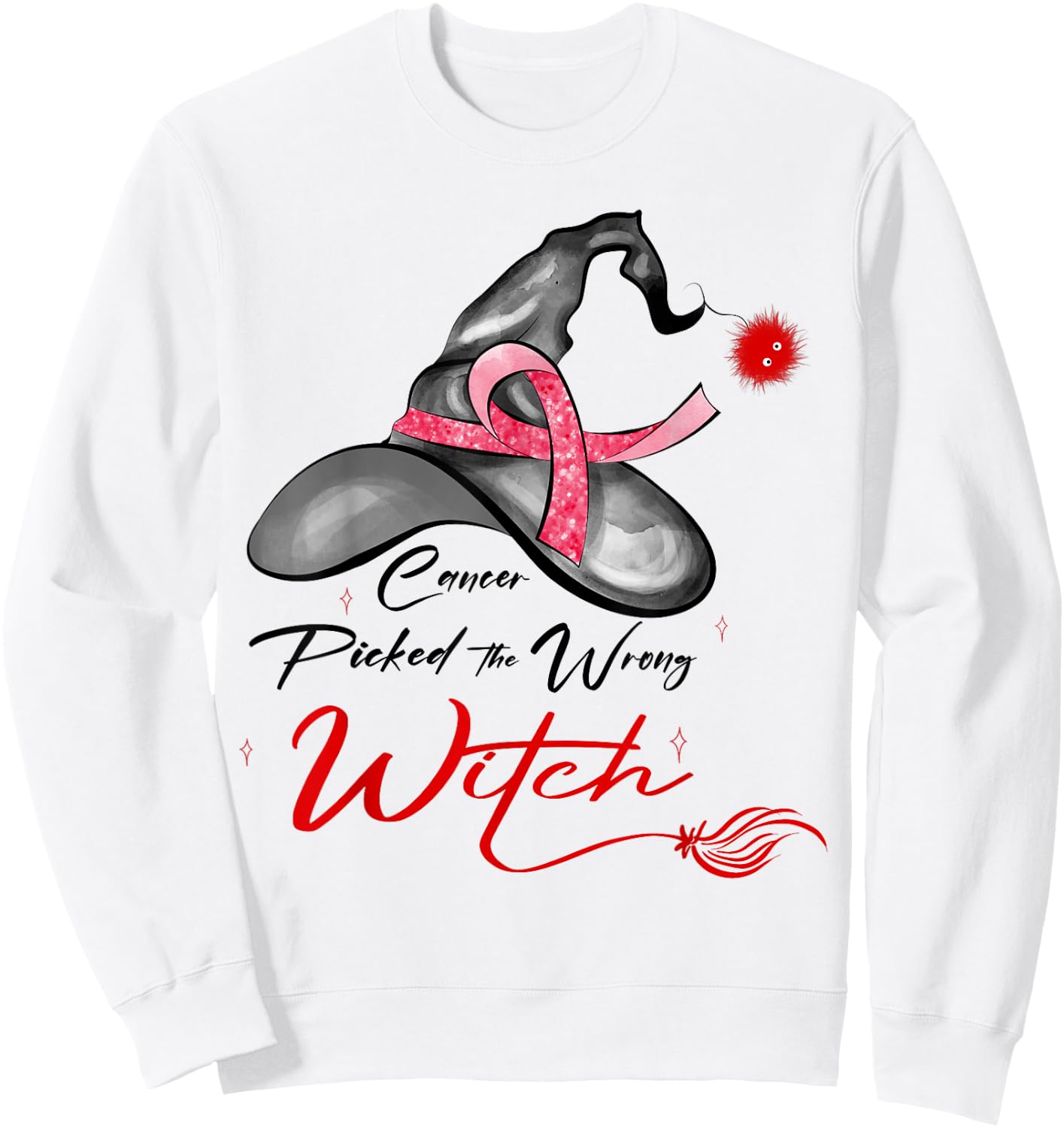 Blood Cancer Halloween | Blood Cancer Picked Wrong Witch Sweatshirt - Sweatshirt | White