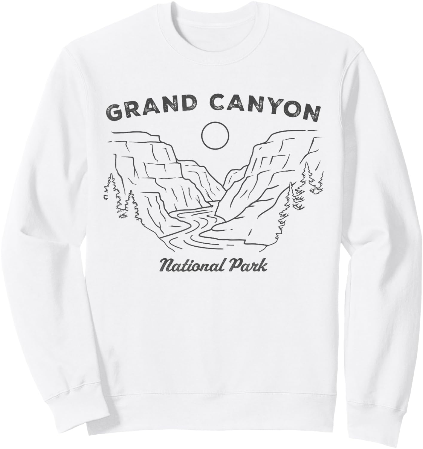 Retro Grand Canyon National Park Arizona Hiking Sweatshirt - Sweatshirt | White