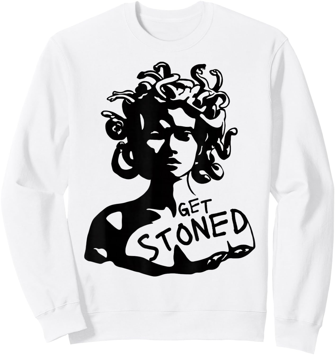 Funny Medusa Drawing Sweatshirt - Sweatshirt | White