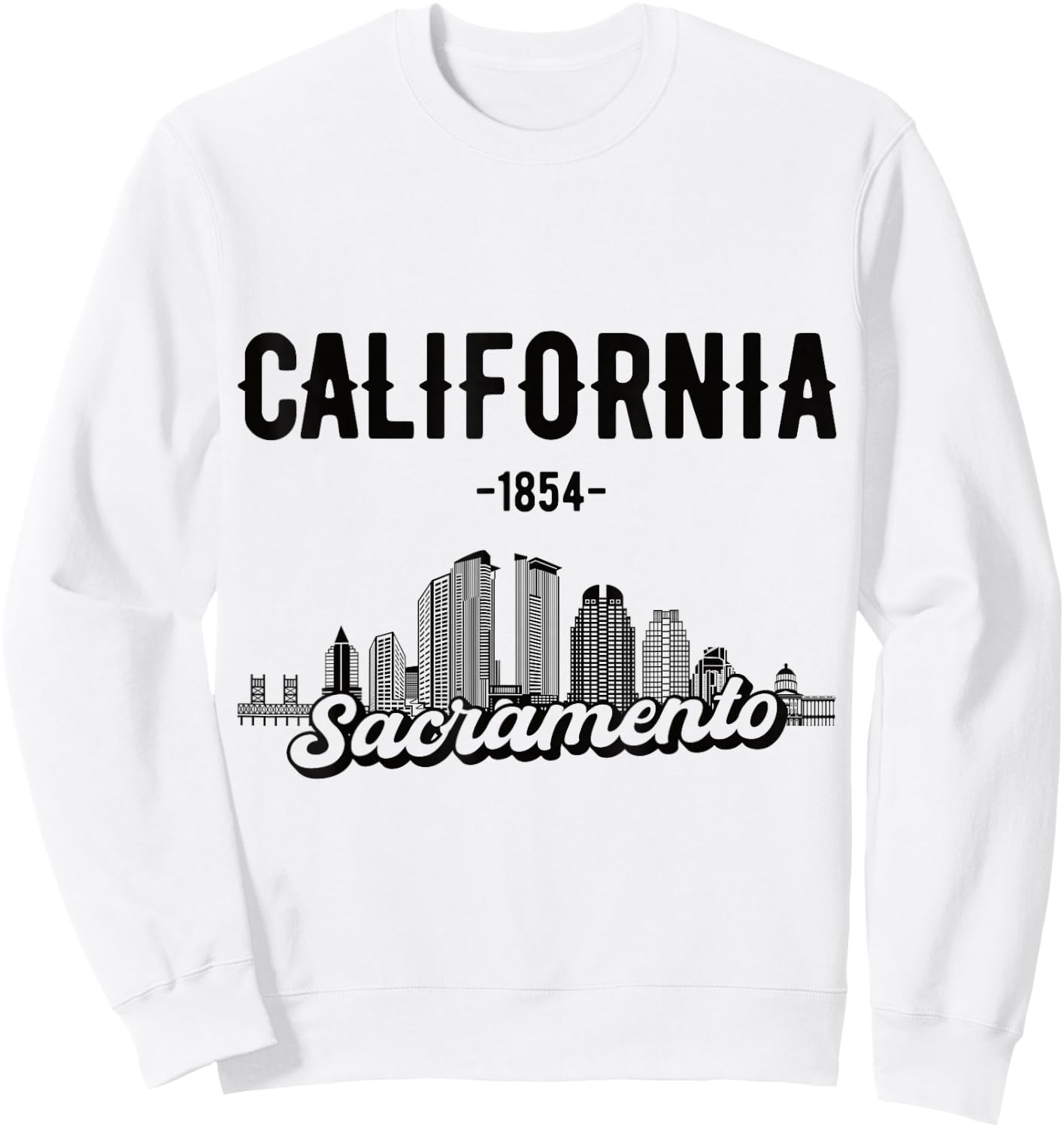 Skyline Sacramento California Sweatshirt - Sweatshirt | White