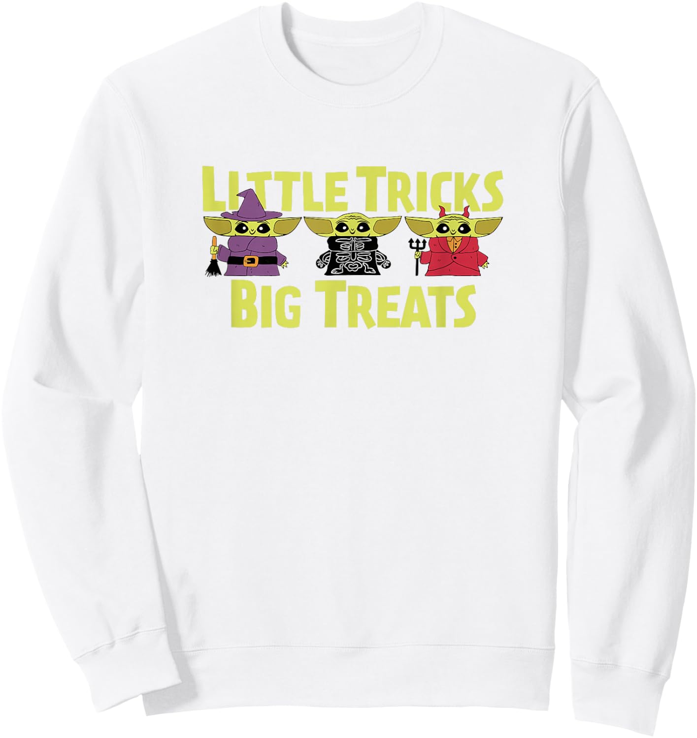 Amazon Essentials The Mandalorian Spooky Grogu Halloween Costumes Little Trick Sweatshirt - Sweatshirt | White