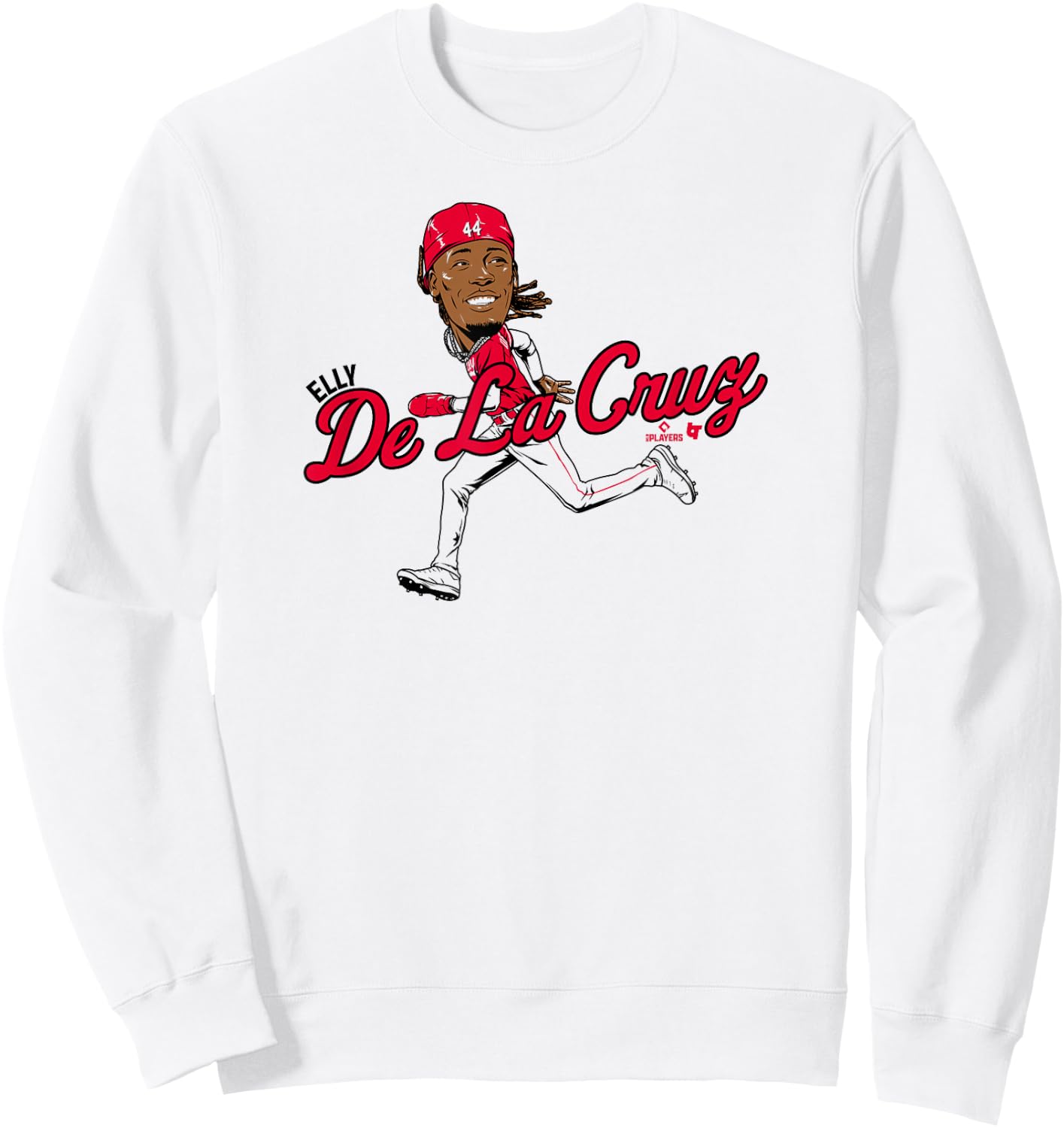Elly De La Cruz - Caricature - Cincinnati Baseball Sweatshirt - Sweatshirt | White