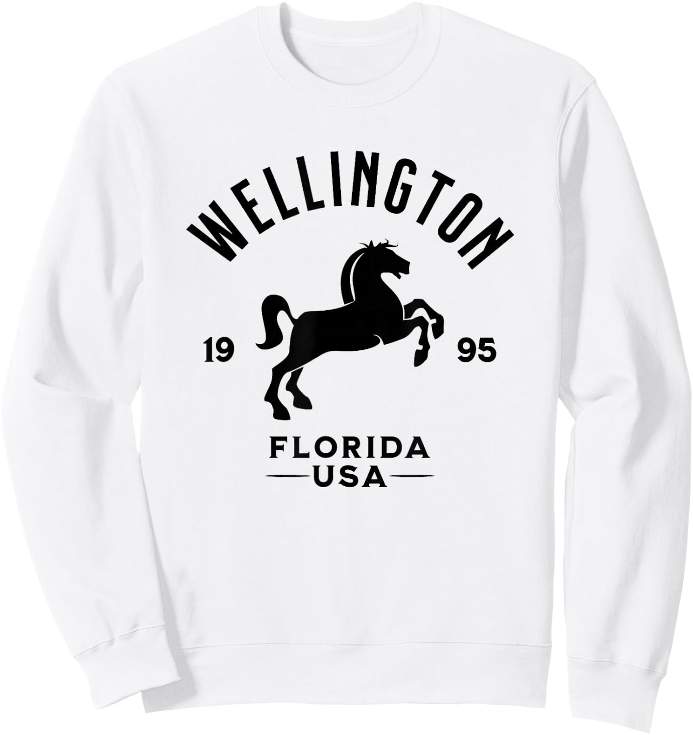 Wellington Florida USA Equestrian Horse Design Sweatshirt - Sweatshirt | White