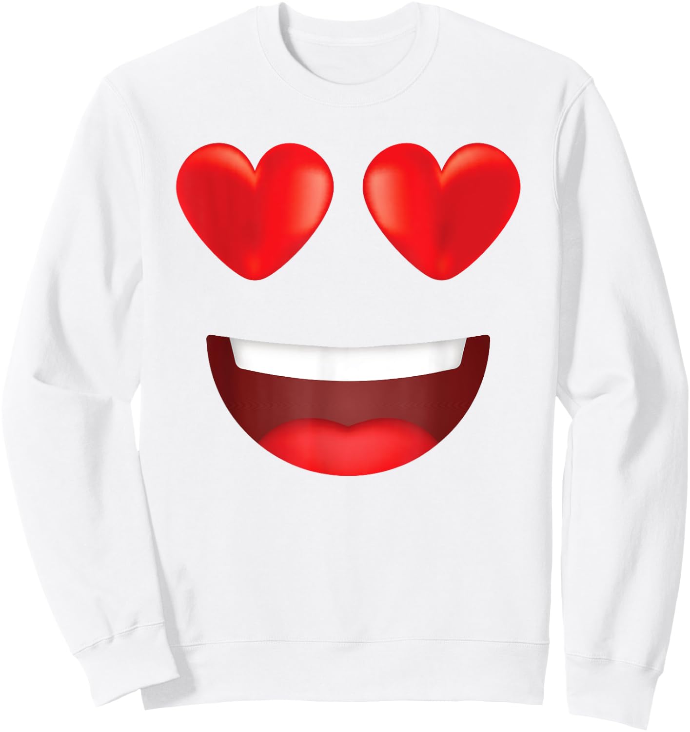 Group Costume Team Valentine Couple Outfit Love Emoticon Sweatshirt - Sweatshirt | White
