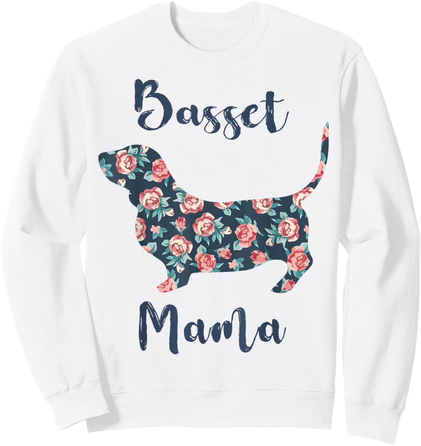 Basset-Hound Mom Shirt Women Dog Mama Mothers Day Lover Gift Sweatshirt - Sweatshirt | White