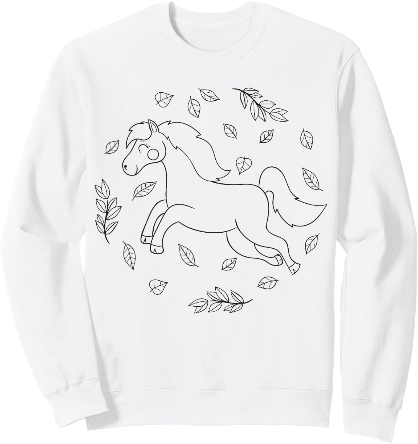 Horse mandala to color for children Sweatshirt - Sweatshirt | White