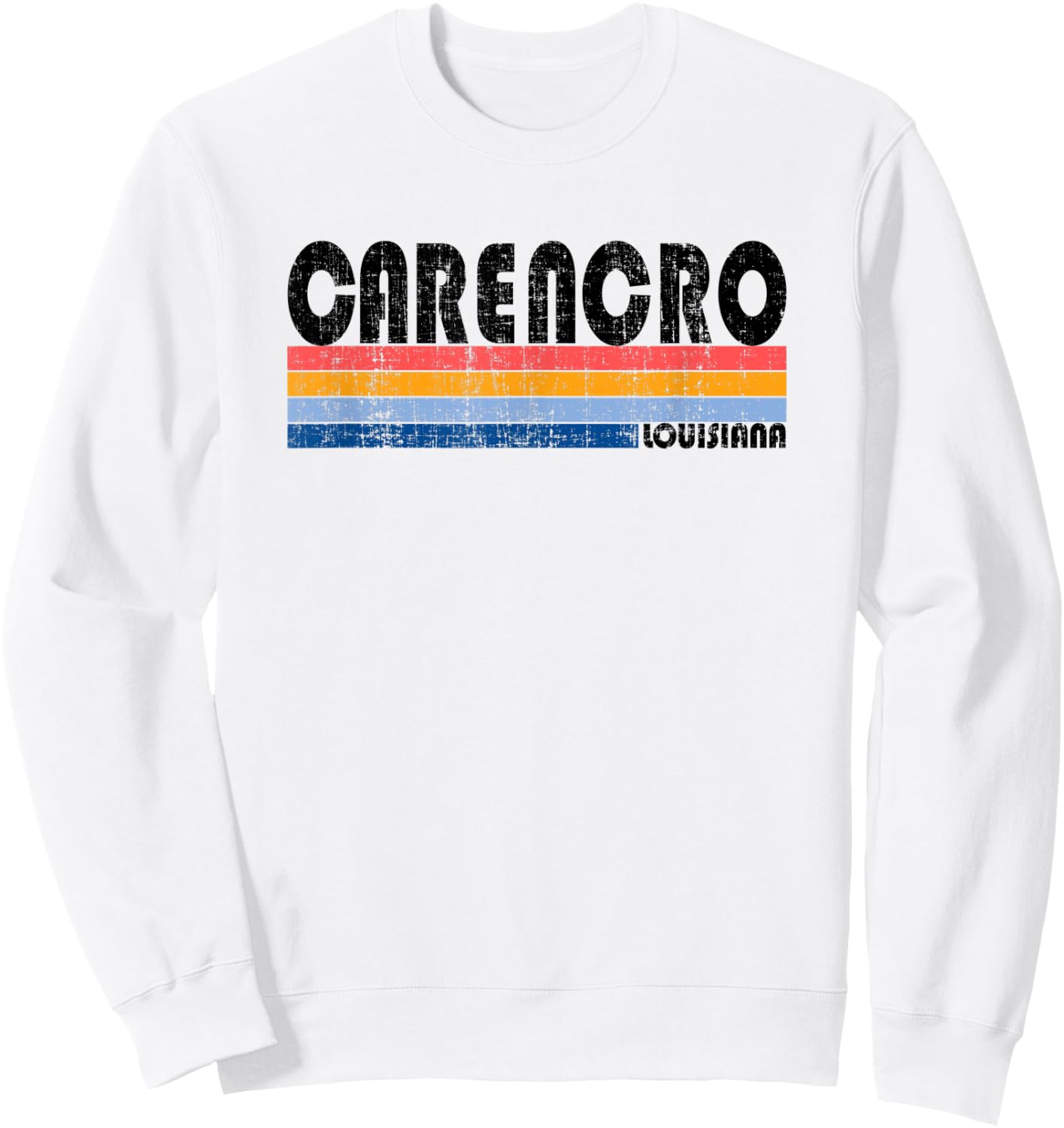Vintage 70s 80s Style Carencro, LA Sweatshirt - Sweatshirt | White