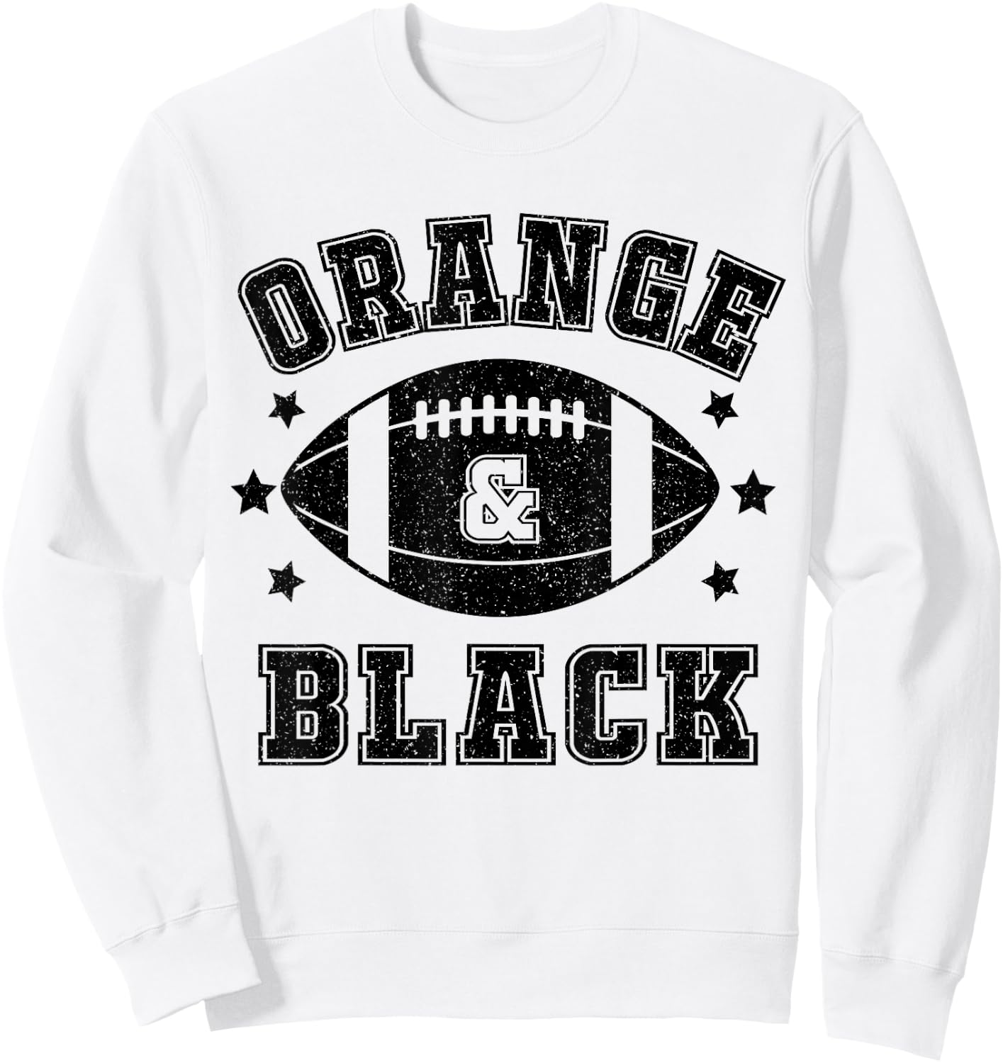 On Gameday Football We Wear Orange And Black School Spirit Sweatshirt - Sweatshirt | White