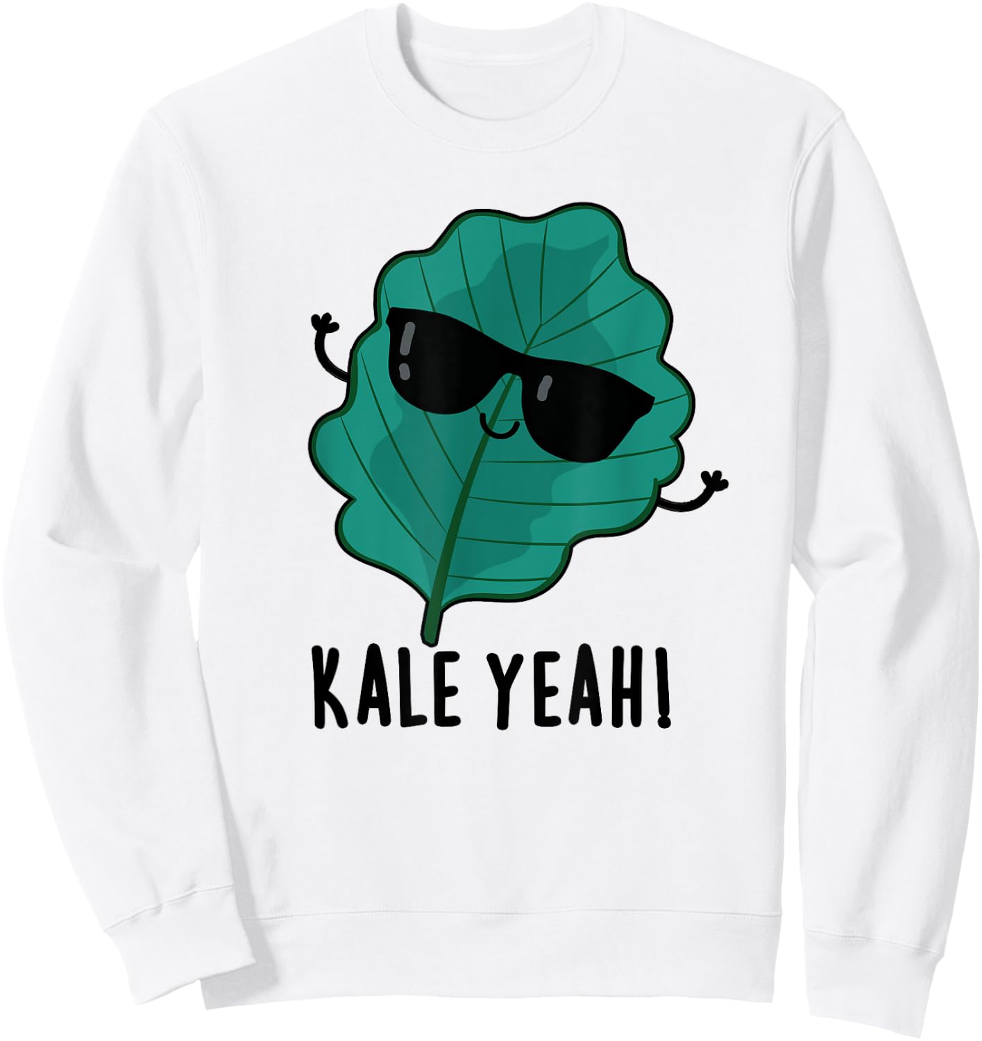 Kale Yeah Funny Vegetable Pun Sweatshirt - Sweatshirt | White