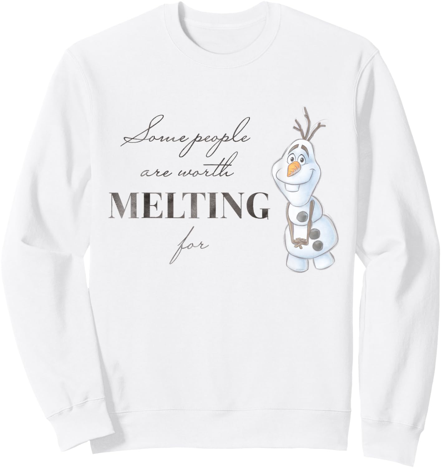 Disney 100 Anniversary Frozen Olaf D100 Quote Sweet Sweatshirt - Sweatshirt | White
