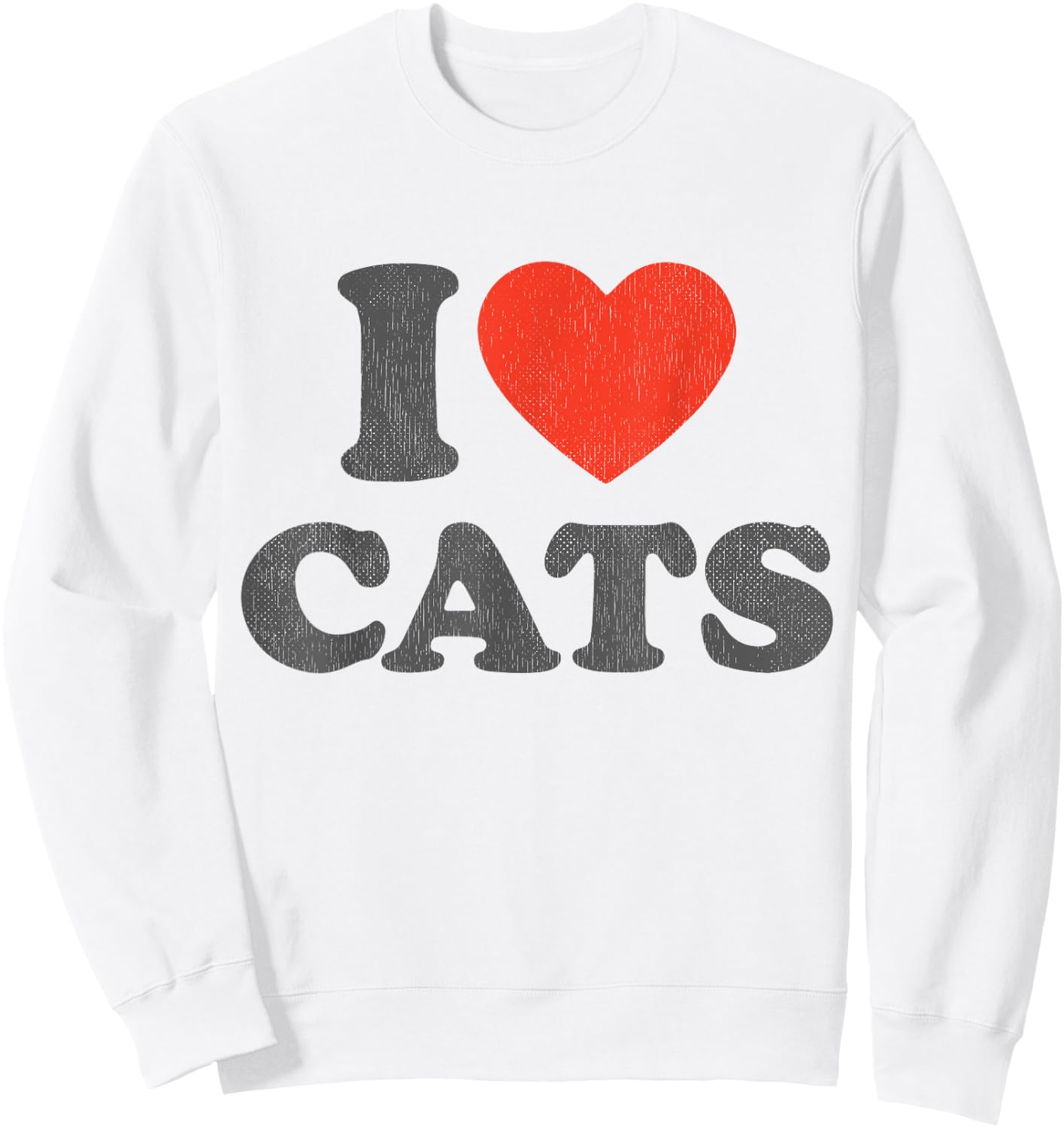 I Love Cats Outfit Red Heart Cat Owner I Heart Cats Men Women Kids Sweatshirt - Sweatshirt | White