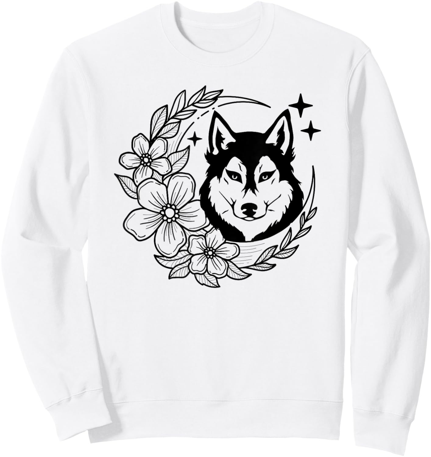 Husky Dog Flowers Husky Owner Husky Lover Sweatshirt - Sweatshirt | White