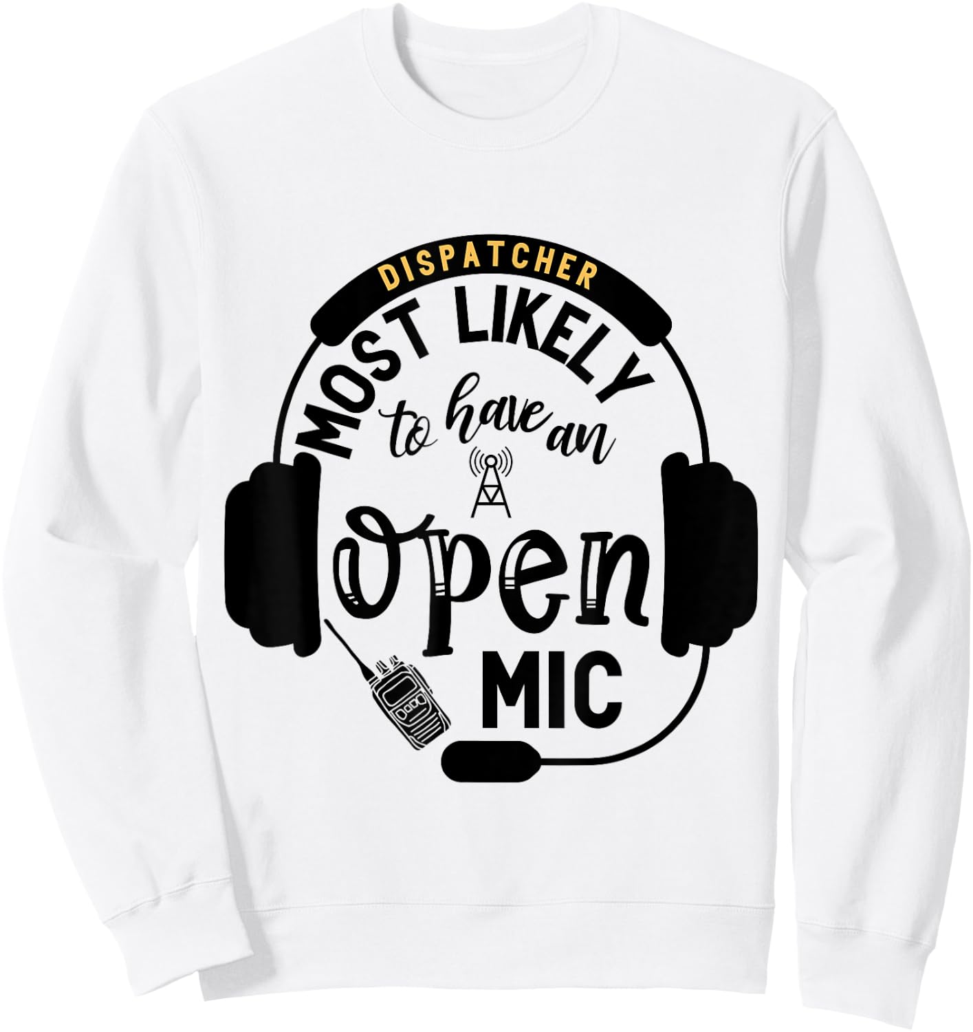 911 Funny Dispatcher Gifts Police Dispatch Thin Gold Line Sweatshirt - Sweatshirt | White