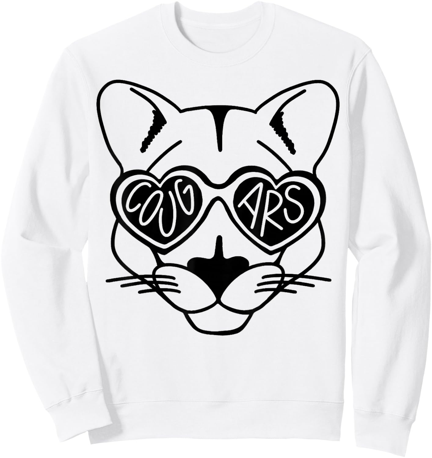 Cougars School Sports Fan Team Spirit Sweatshirt - Sweatshirt | White
