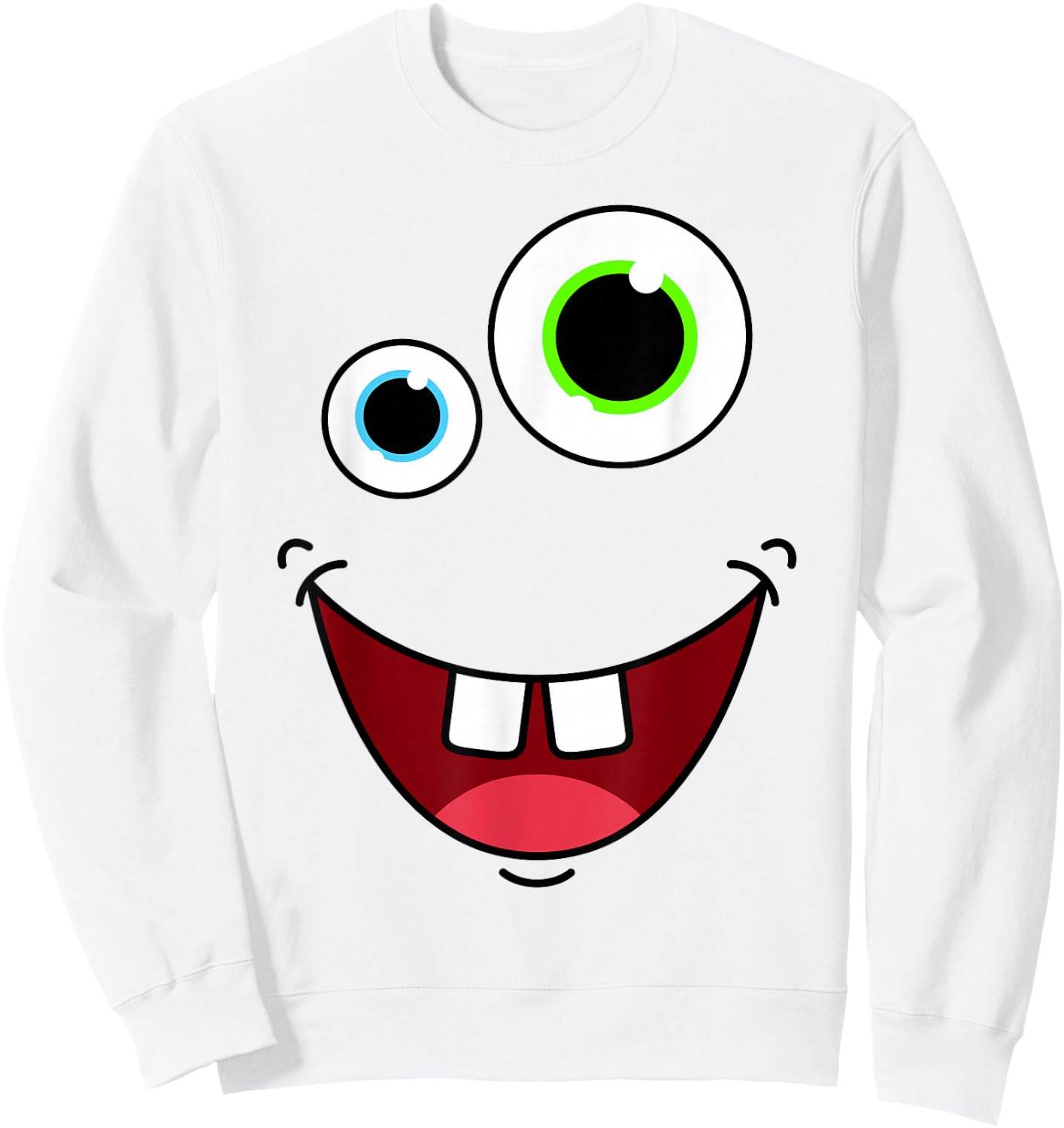 Funny Silly Monster Face Group Costume Birthday Halloween Sweatshirt - Sweatshirt | White