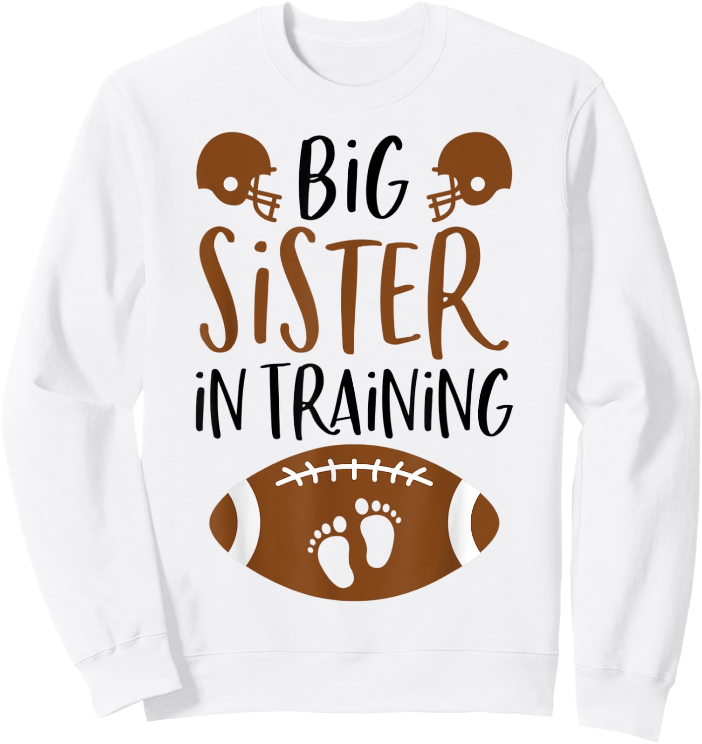 Big Sister in Training Fall Football Autumn Fall Pregnancy Sweatshirt - Sweatshirt | White