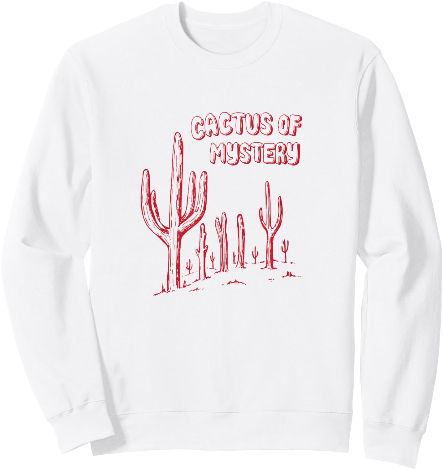 Maddesigns Cactus of Mystery UHF - Men's Grey Small Classic Fit Short Sleeve Cotton Polyester Blend Sweatshirt - Sweatshirt | White