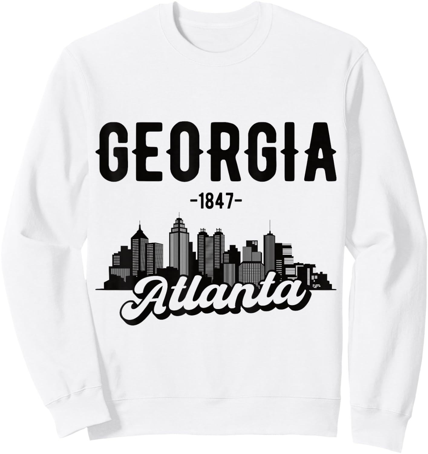 Atlanta Georgia Skyline Sweatshirt - Sweatshirt | White