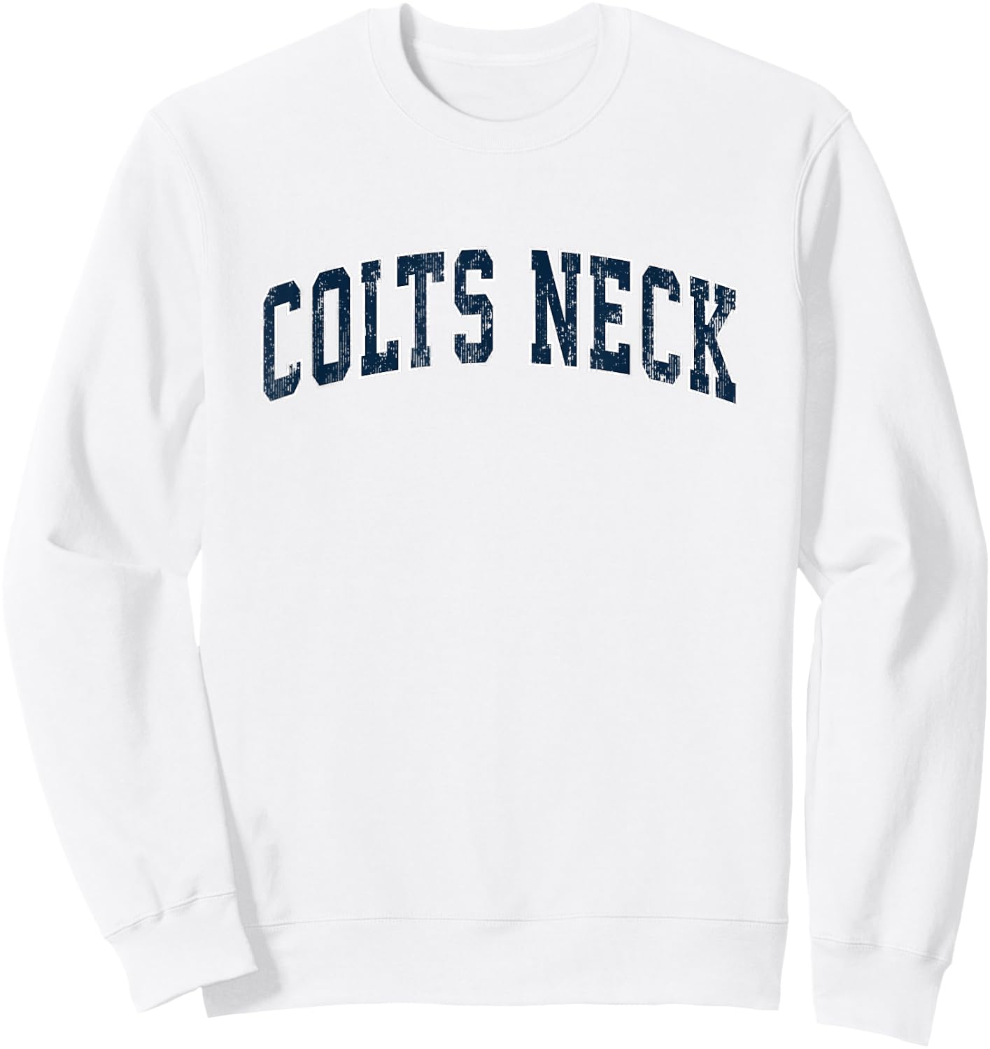 Colts Neck New Jersey NJ Vintage Sports Design Navy Design Sweatshirt - Sweatshirt | White