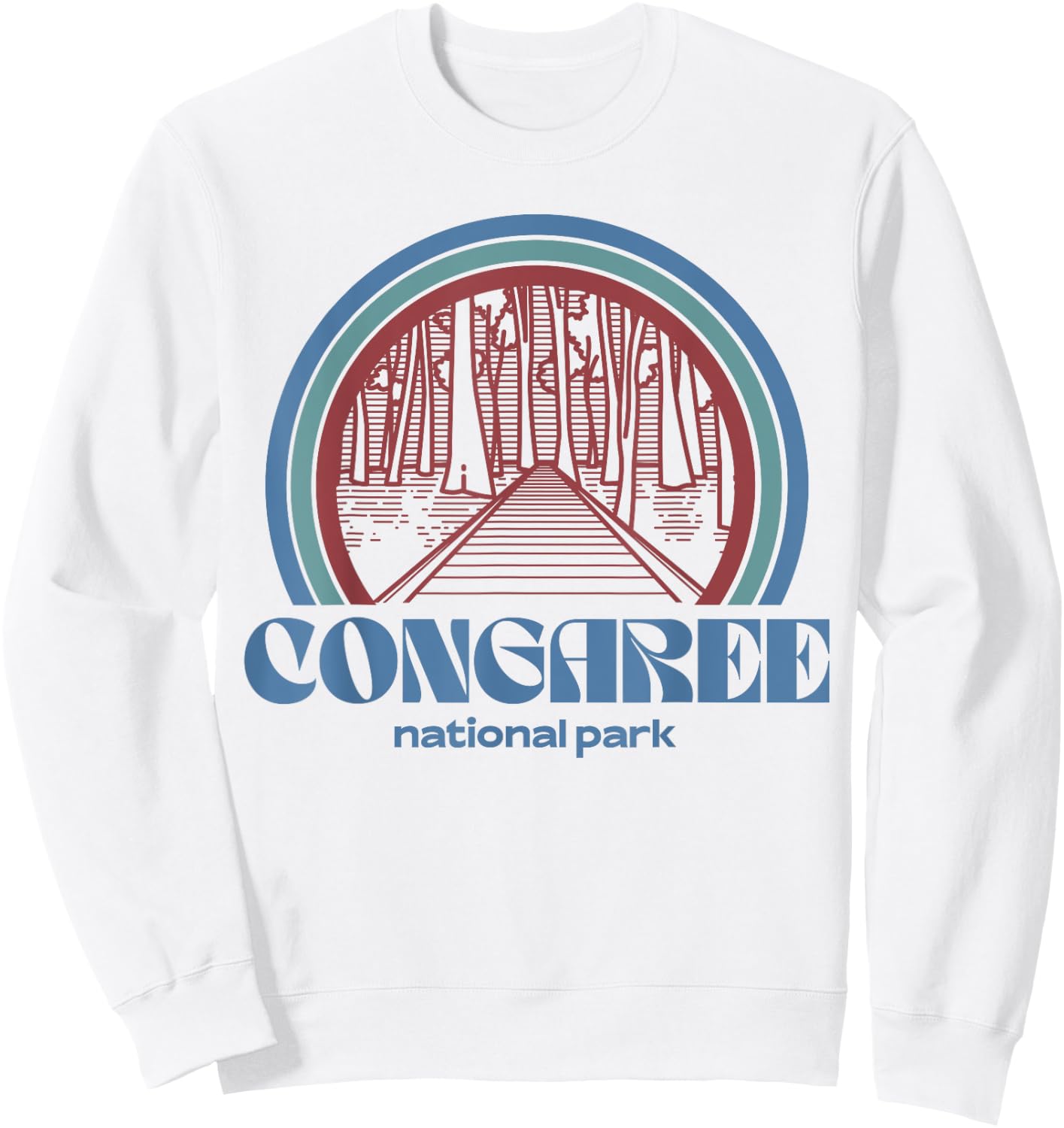 Congaree National Park Retro Vintage Style Outdoor Hiking Sweatshirt - Sweatshirt | White
