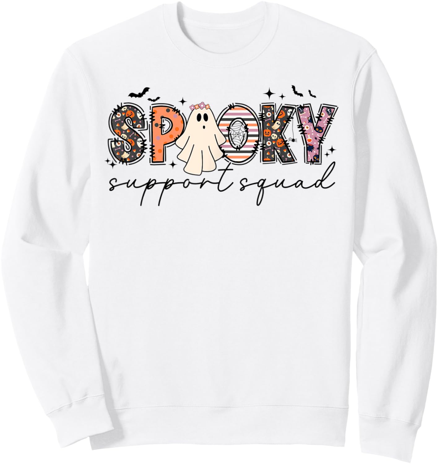 Spooky Support Squad Halloween School Office Staff Employees Sweatshirt - Sweatshirt | White