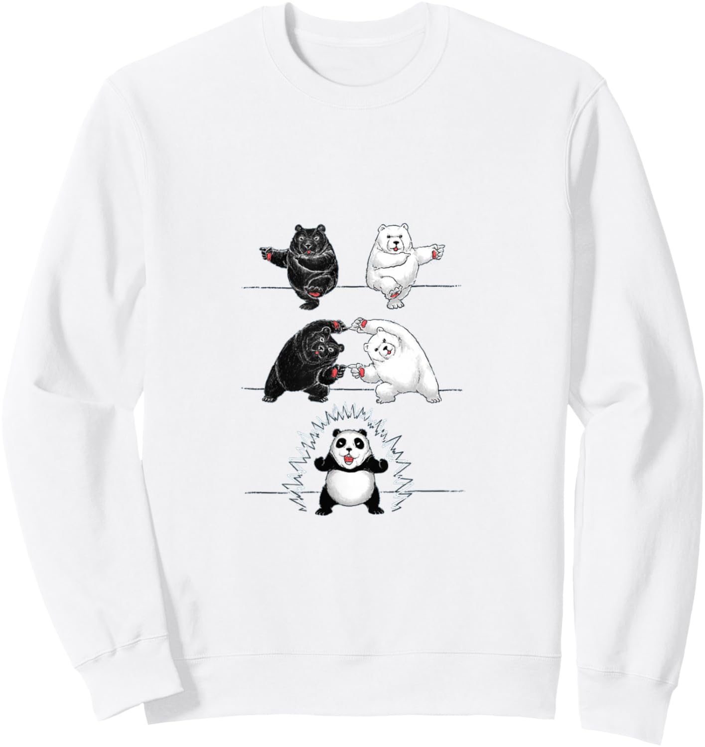 Panda Bear Giant Panda Fusion Dance Polar White Back Merge Sweatshirt - Sweatshirt | White