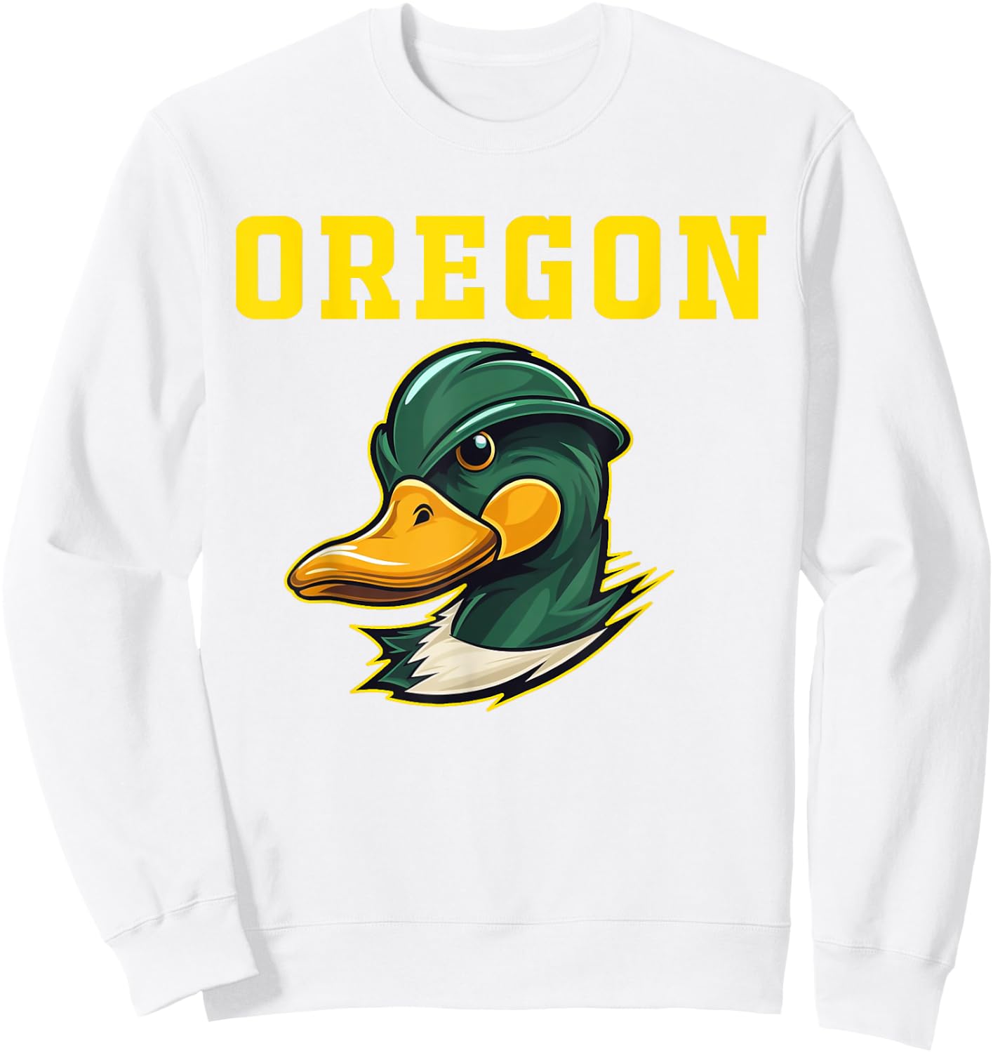Graphic State of Oregons Football Evergreen Sports Spirit Sweatshirt - Sweatshirt | White