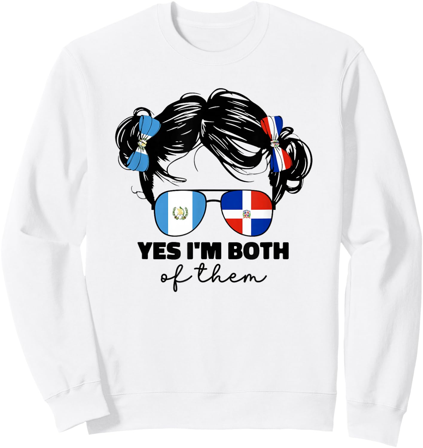 Half Dominican And Guatemalan Guatemala Flag Kids Girls Mix Sweatshirt - Sweatshirt | White