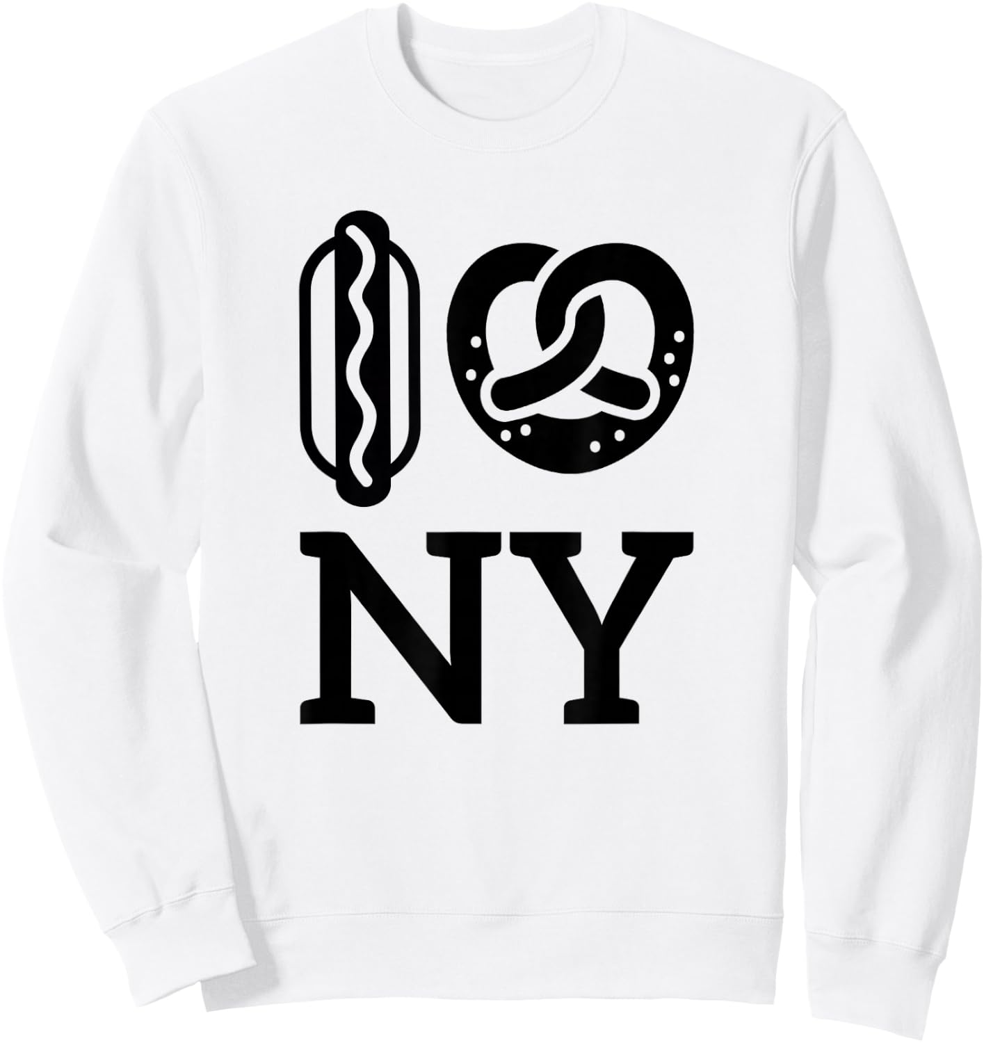 Hot Dog Soft Pretzel New York City NYC Sweatshirt - Sweatshirt | White