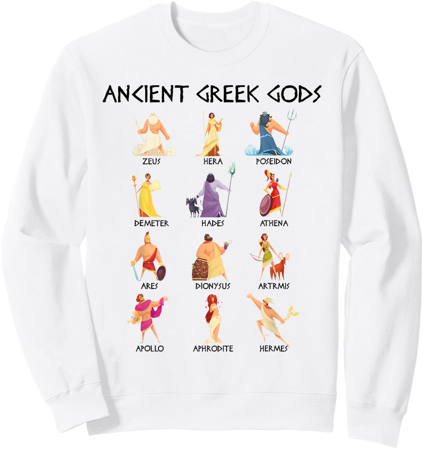 Greek Mythology Gods - Gods of Greece - Ancient Greek Sweatshirt - Sweatshirt | White