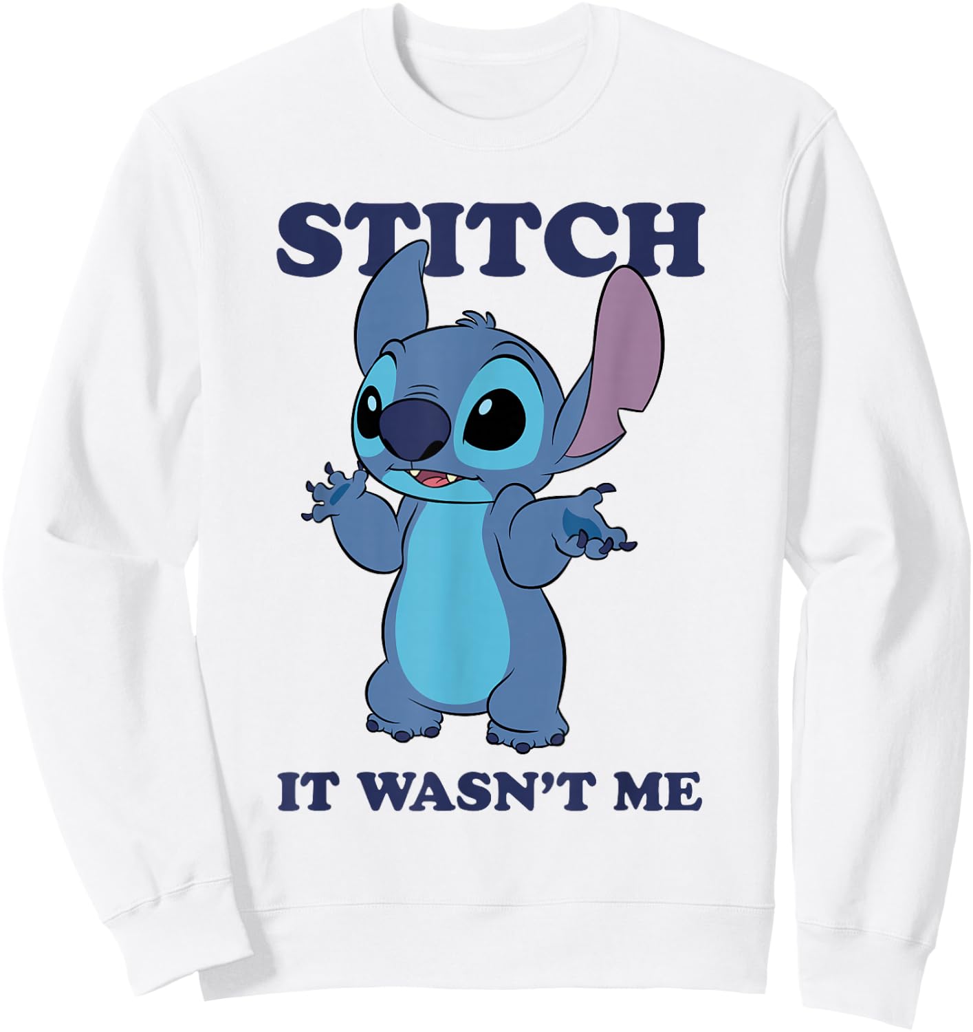 Disney Lilo & Stitch It Wasn't Me Innocent Looking Stitch Sweatshirt - Sweatshirt | White