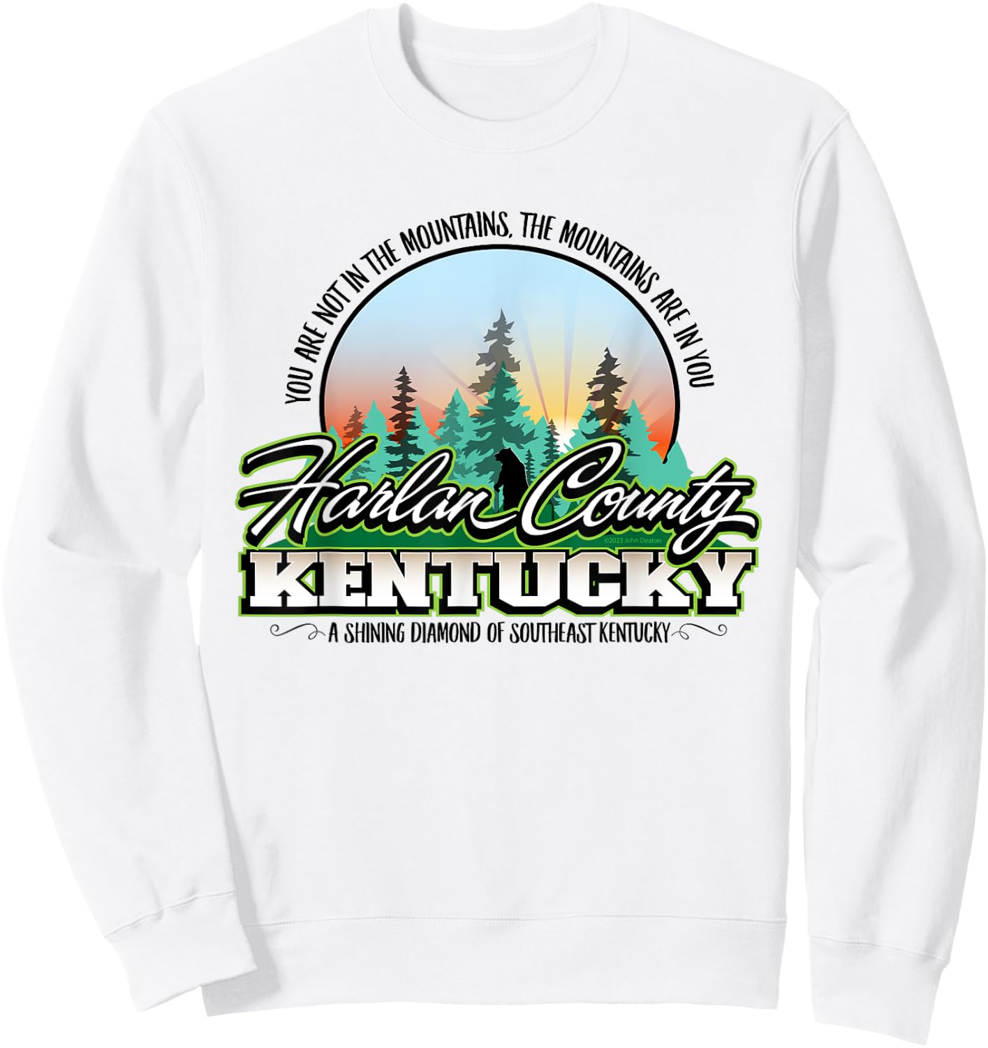 Harlan County Kentucky The Mountains Are In You Black Bear Sweatshirt - Sweatshirt | White