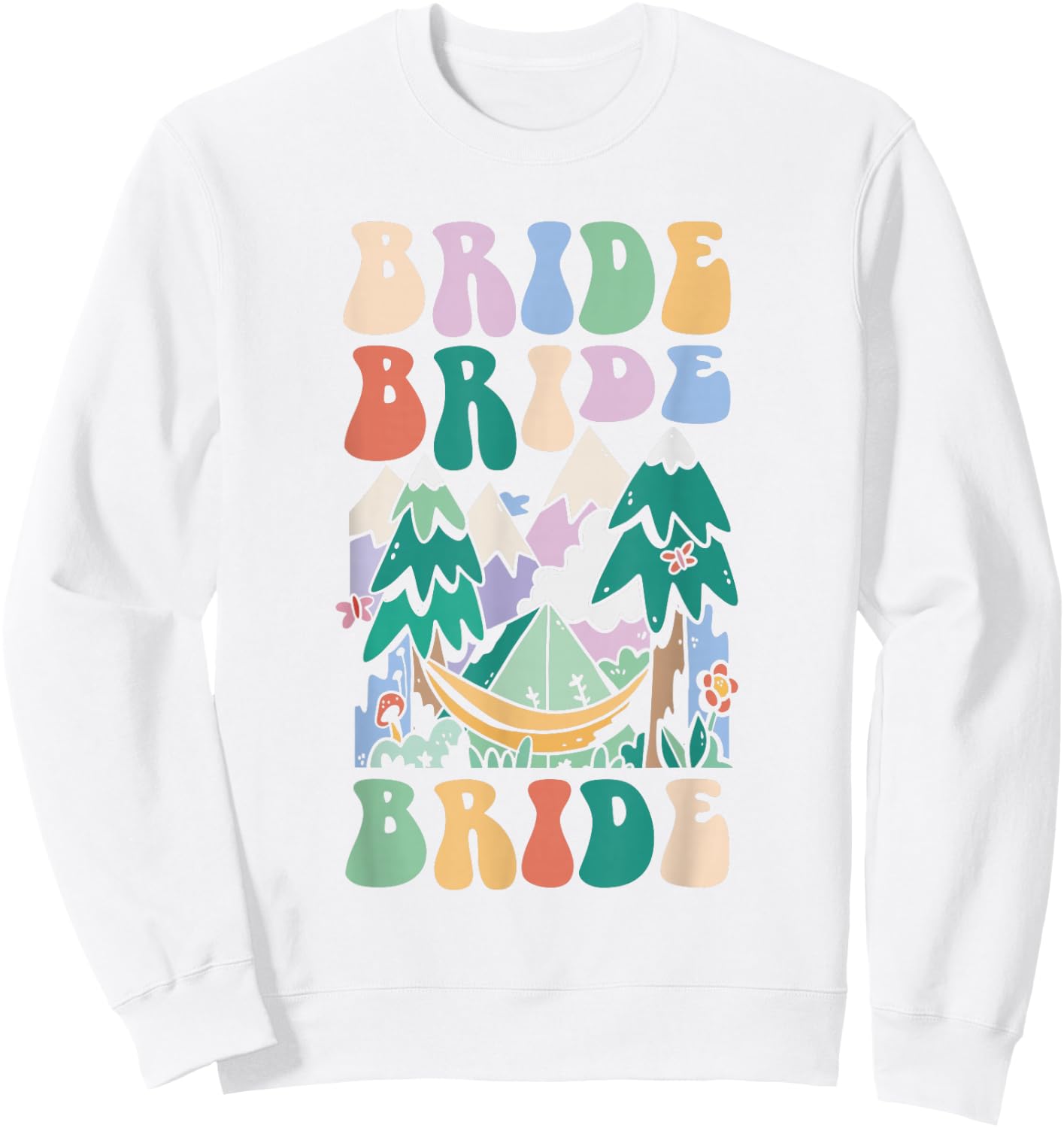 Camping Bridal Party Camp Bachelorette Camp Bride Sweatshirt - Sweatshirt | White