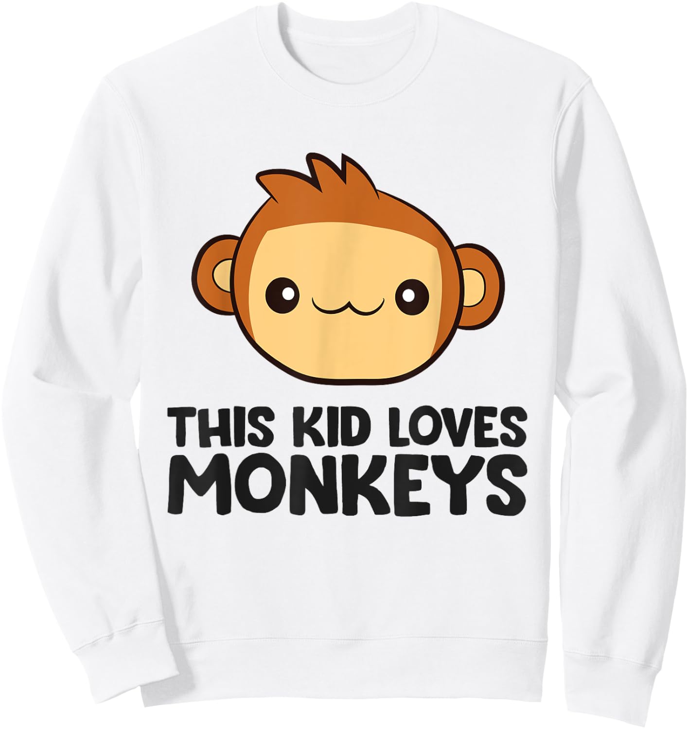 Monkey Love Children Boys Girls This Kid Loves Monkeys Sweatshirt - Sweatshirt | White