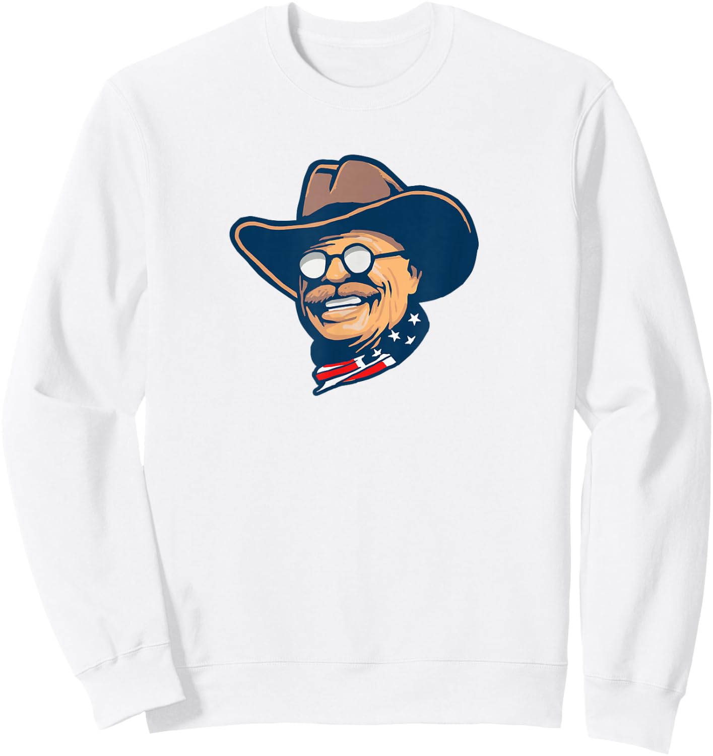 Giant Step Design Co. Teddy Roosevelt Rough Rider American National Parks Retro Sweatshirt - Sweatshirt | White