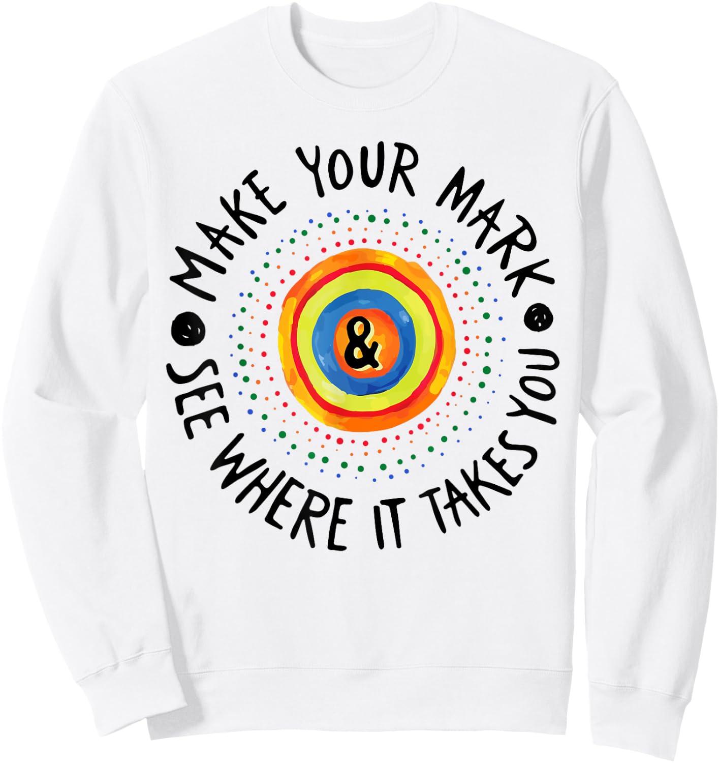 Make Your Mark International Dot Day Girls Boys Colorful Sweatshirt - Sweatshirt | White