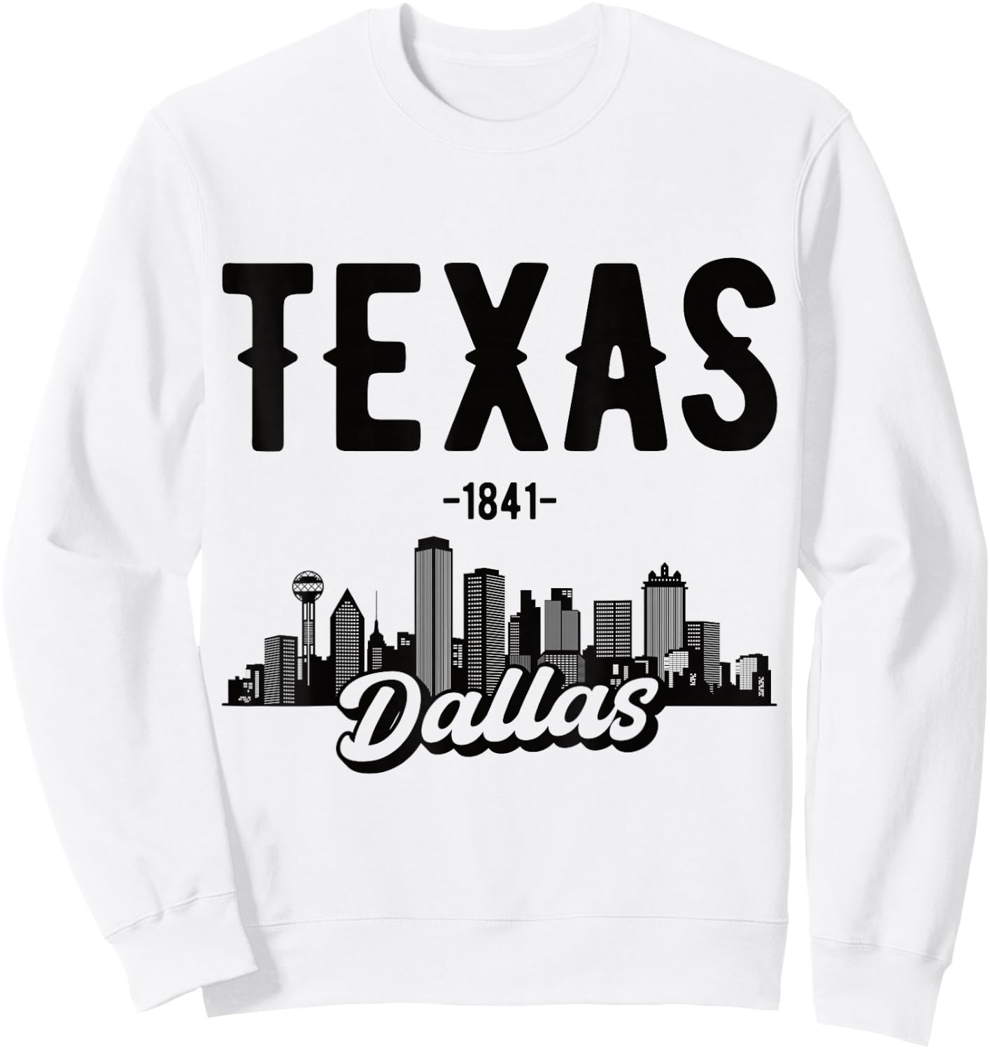 Dallas Texas Skyline Sweatshirt - Sweatshirt | White