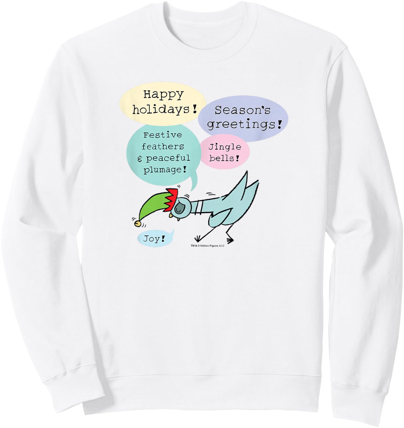 The Pigeon Seasons Greetings Christmas Pigeon Sweatshirt - Sweatshirt | White