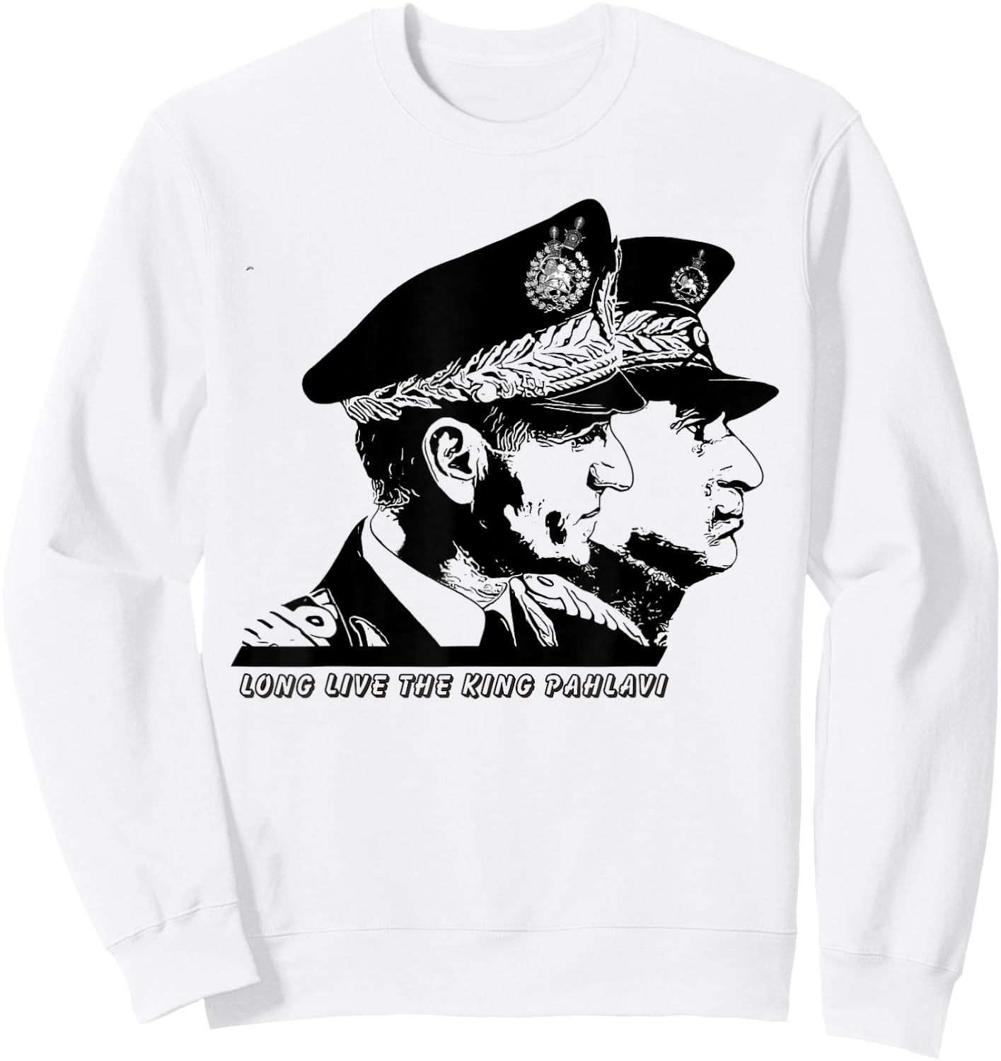 Iran Gilaki Co King Reza Shah and King Mohammad Reza Pahlavi Sweatshirt - Sweatshirt | White