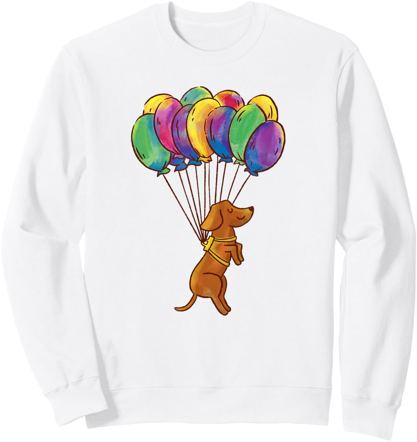 Dachshund Dog Balloons Pet Sweatshirt - Sweatshirt | White