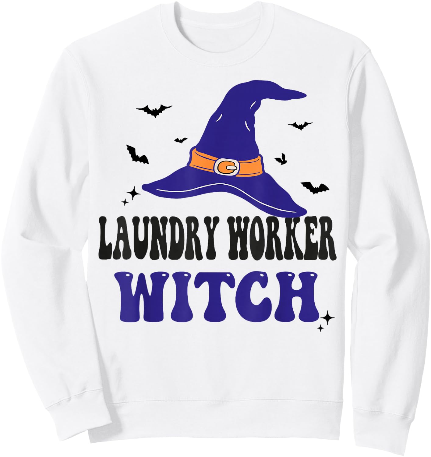 Laundry Worker Witch Halloween Funny Matching Group Costume Sweatshirt - Sweatshirt | White