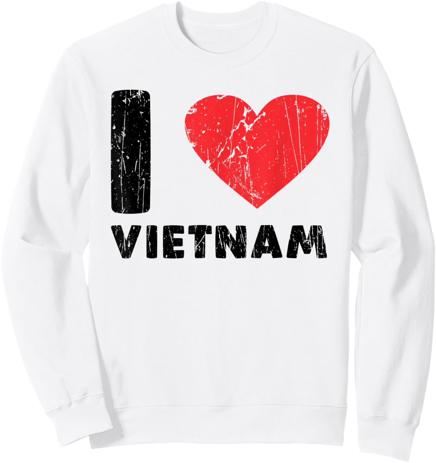 I Love Vietnam I Heart Vietnam Family Travel Vietnam Flag Sweatshirt - Sweatshirt | White