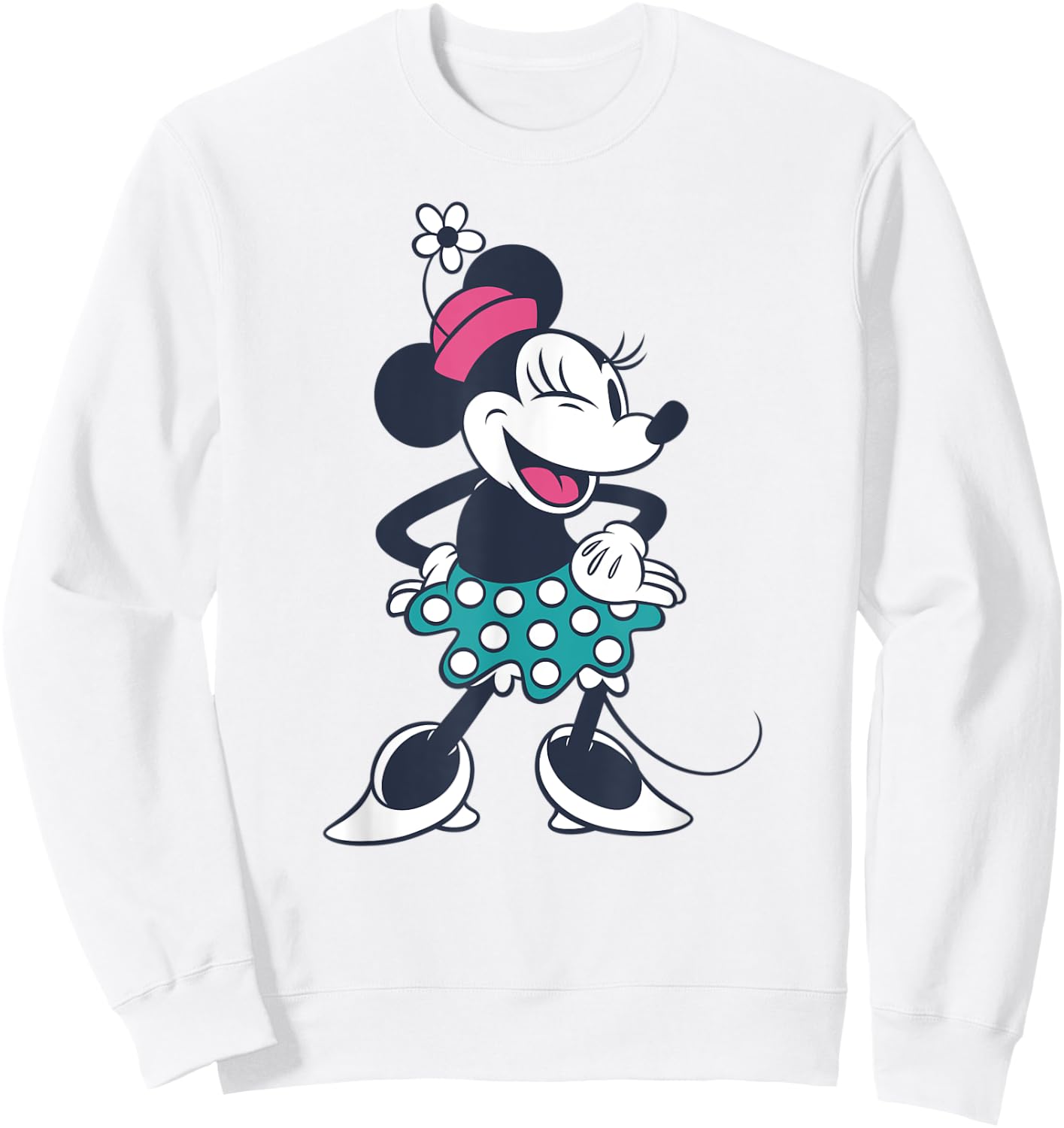 Amazon Essentials Disney Standing and Winking Retro Minnie Sweatshirt - Sweatshirt | White