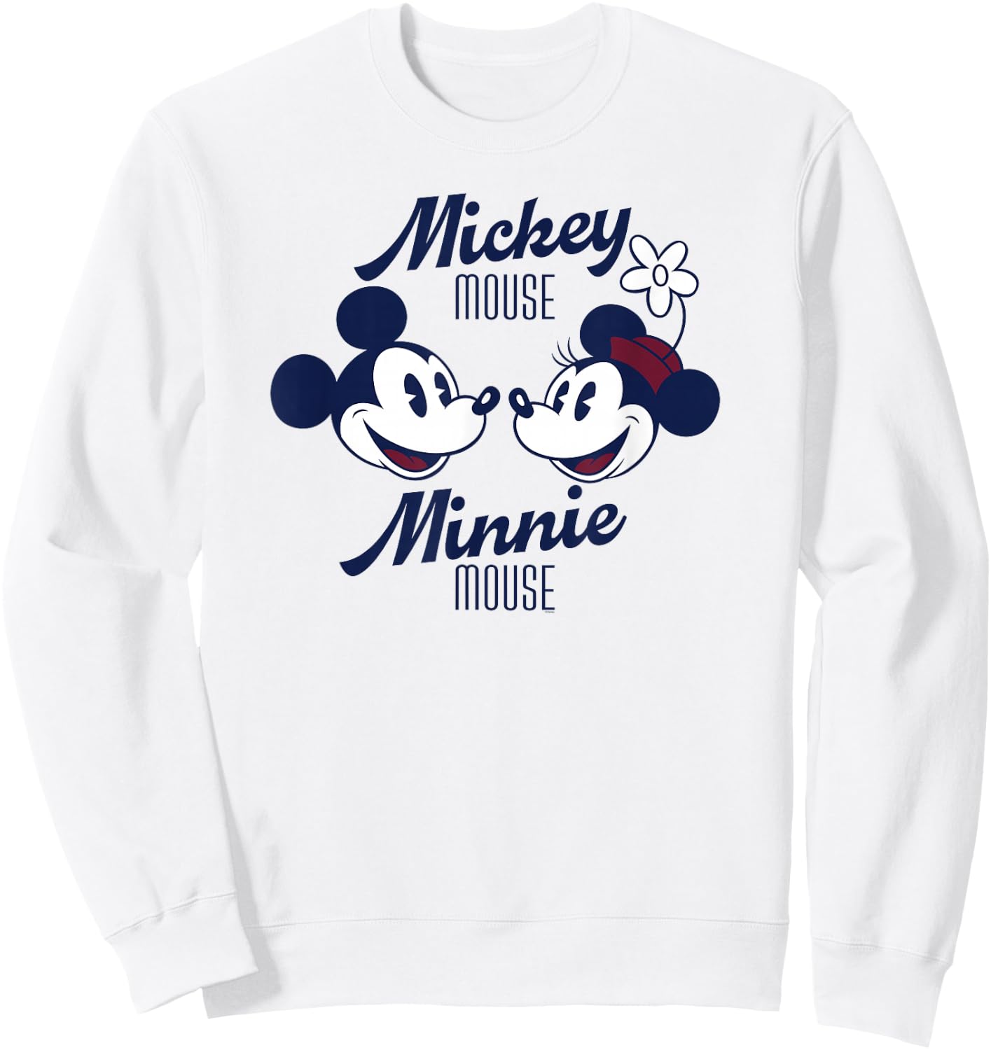 Disney Mickey Mouse and Minnie Mouse Together Retro Vintage Small Sweatshirt - Sweatshirt | White