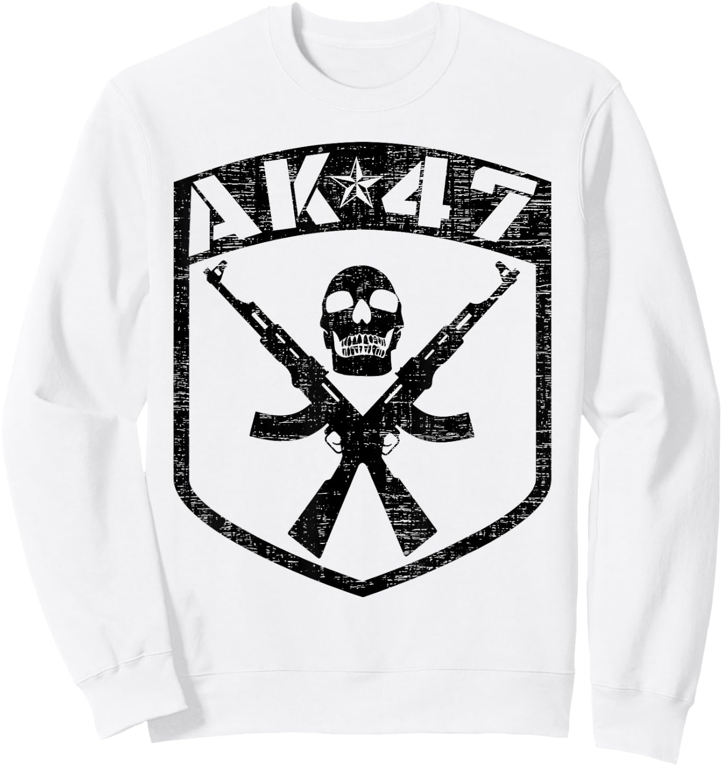 Kalashnikov AK-47 Assault Rifle Skull Sweatshirt - Sweatshirt | White