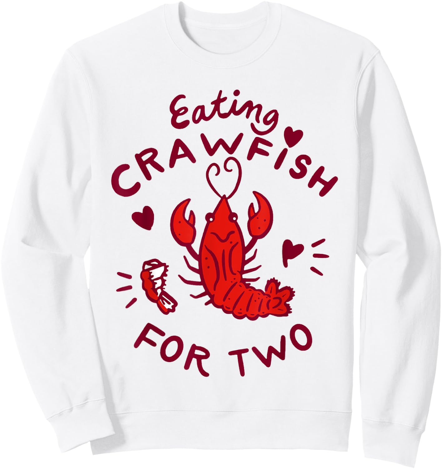 Eating Crawfish For Two Crawfish Boil Pregnancy Announcement Sweatshirt - Sweatshirt | White